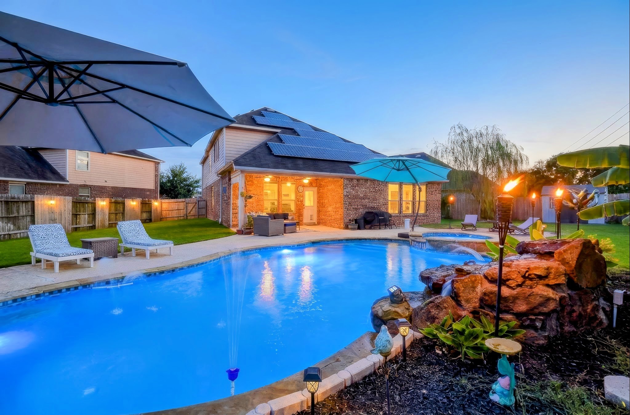 View of the home from the pool.
