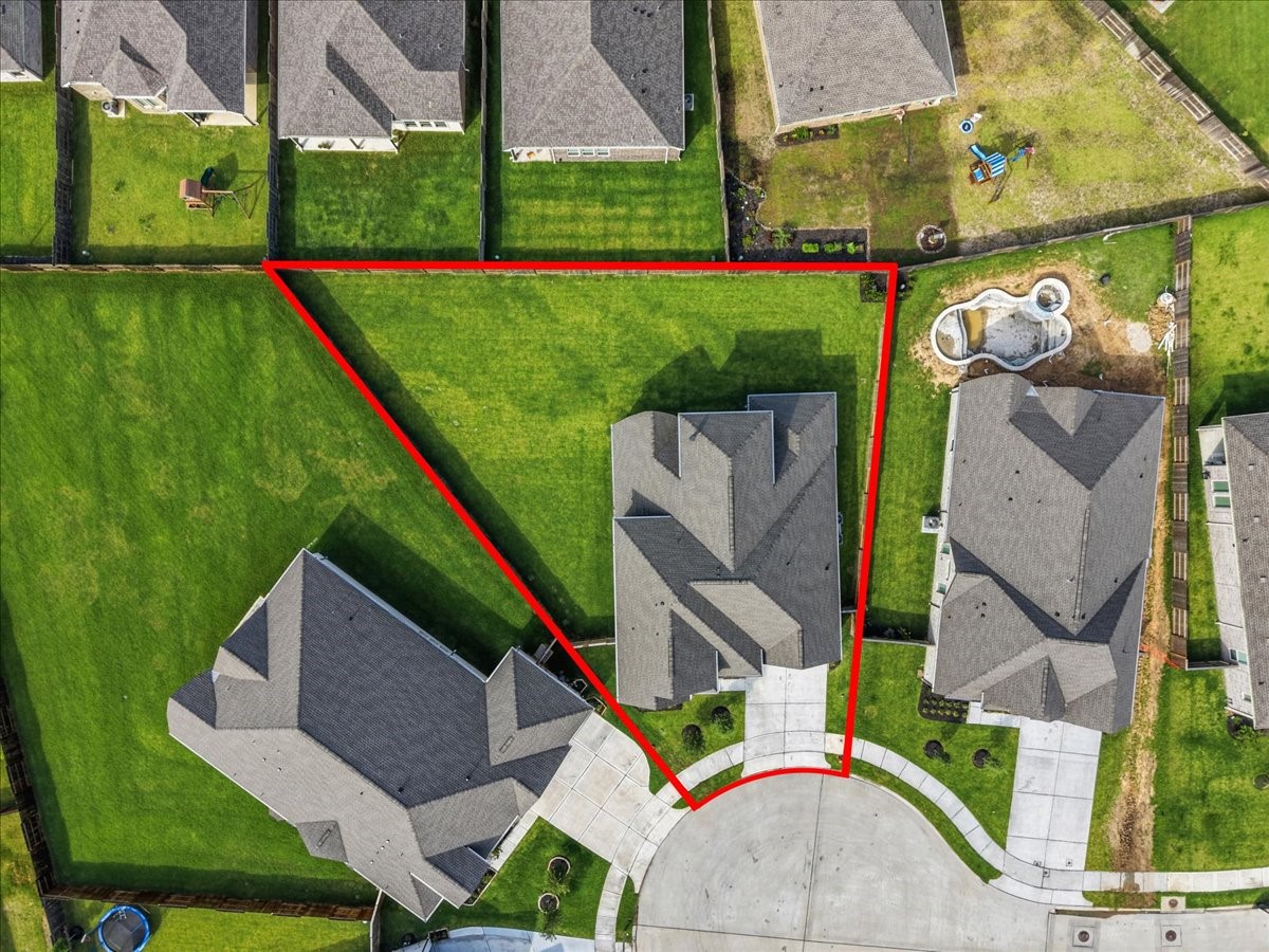 Aerial View of the 0.25 acre lot