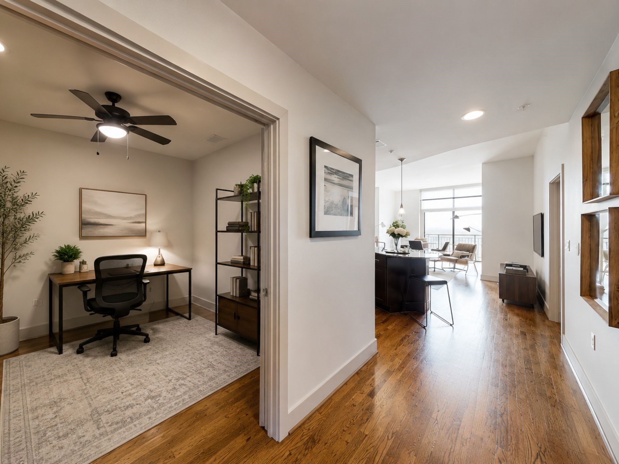 Welcoming entry opens to a versatile private study, offering the perfect space for a refined home office or flex room.