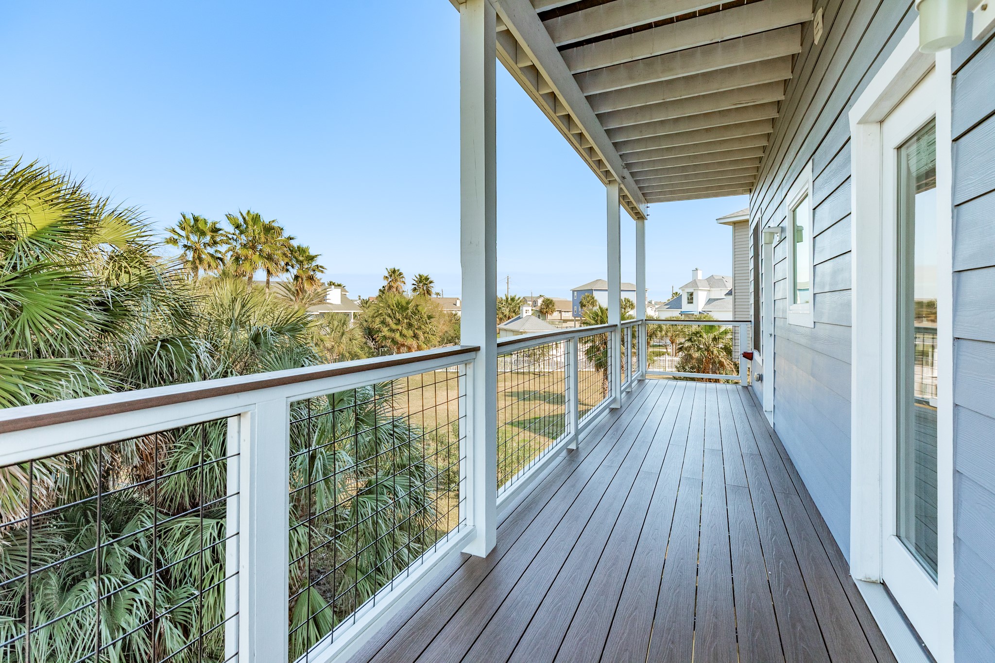 North facing deck, all decking is composite NewTechWood.