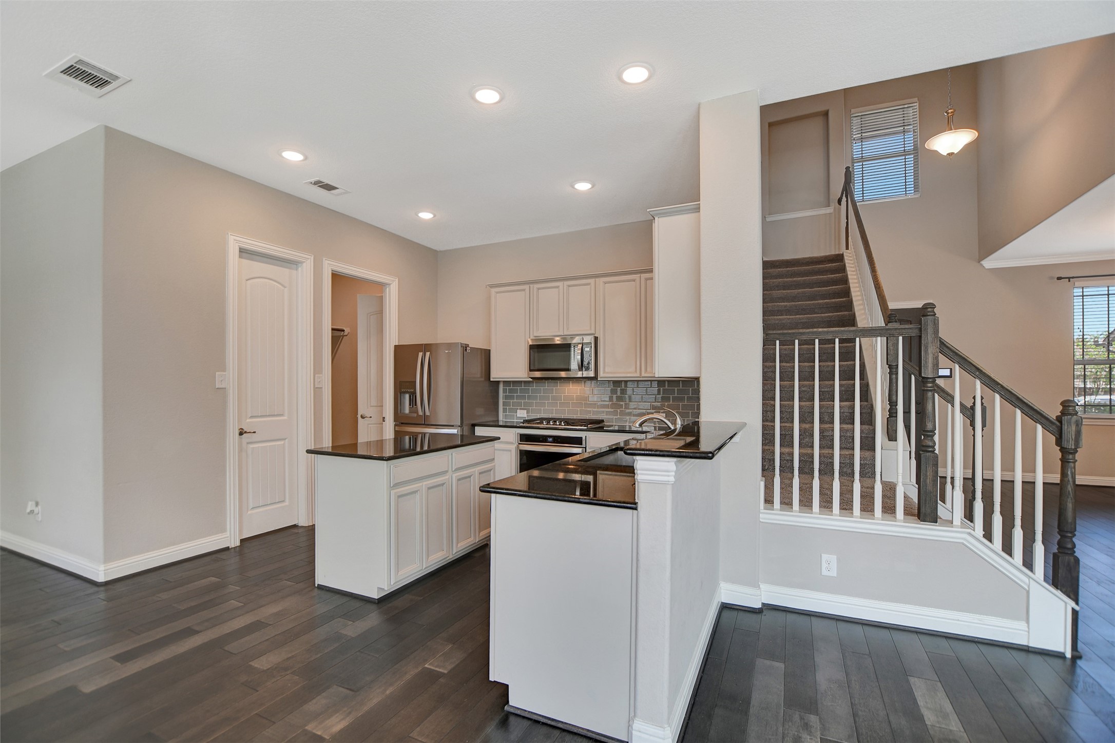 Beautiful black granite countertops.