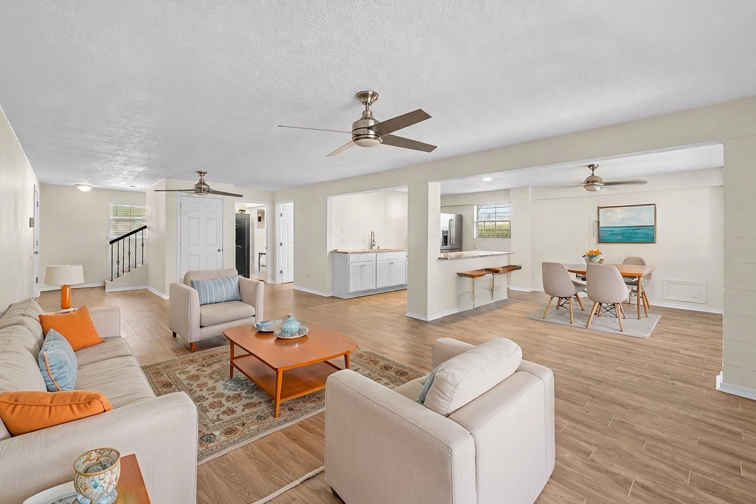 Virtually staged downstairs living area