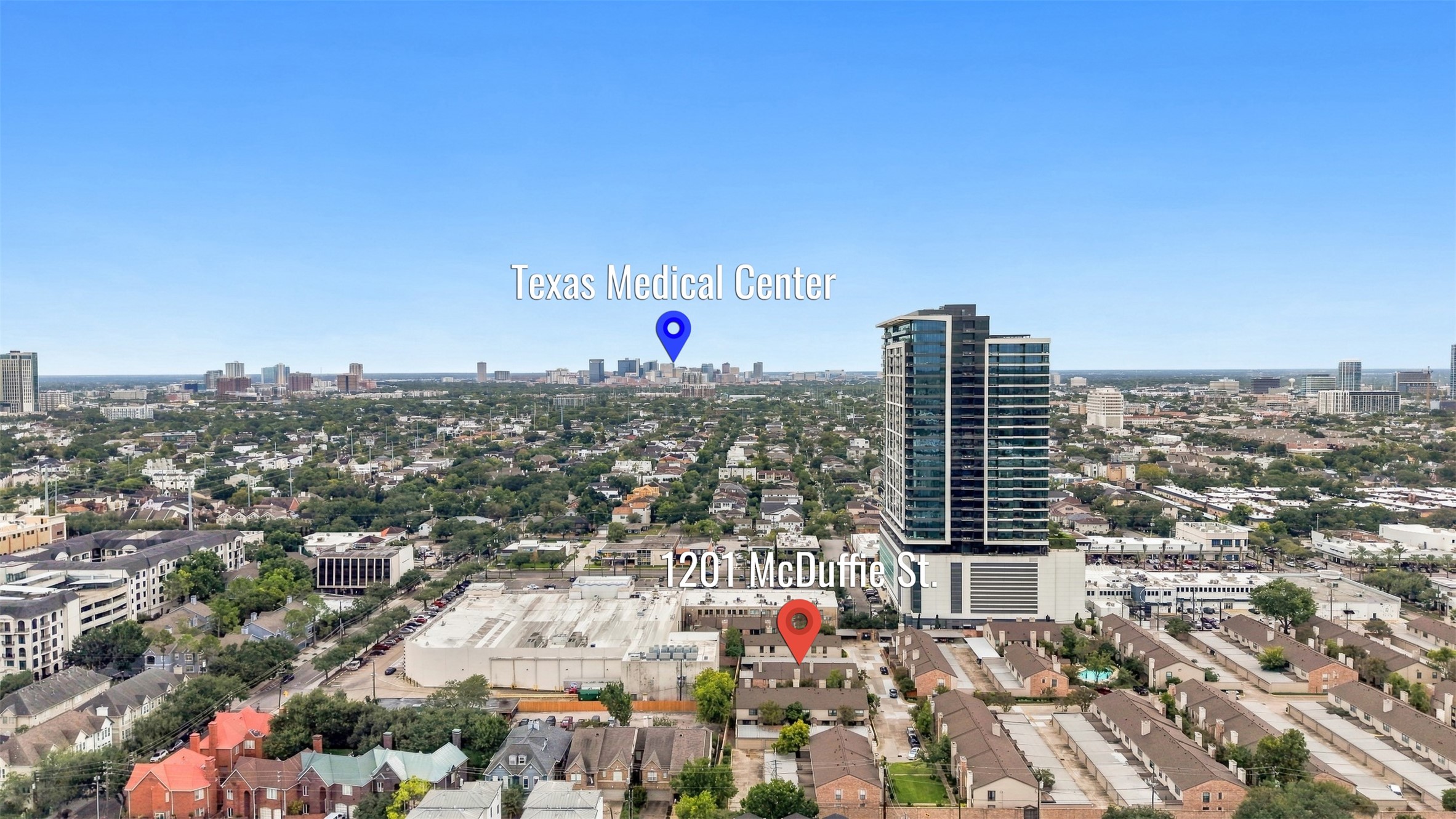 Prime location with proximity to the Texas Medical Center, offering urban convenience in a vibrant neighborhood setting.