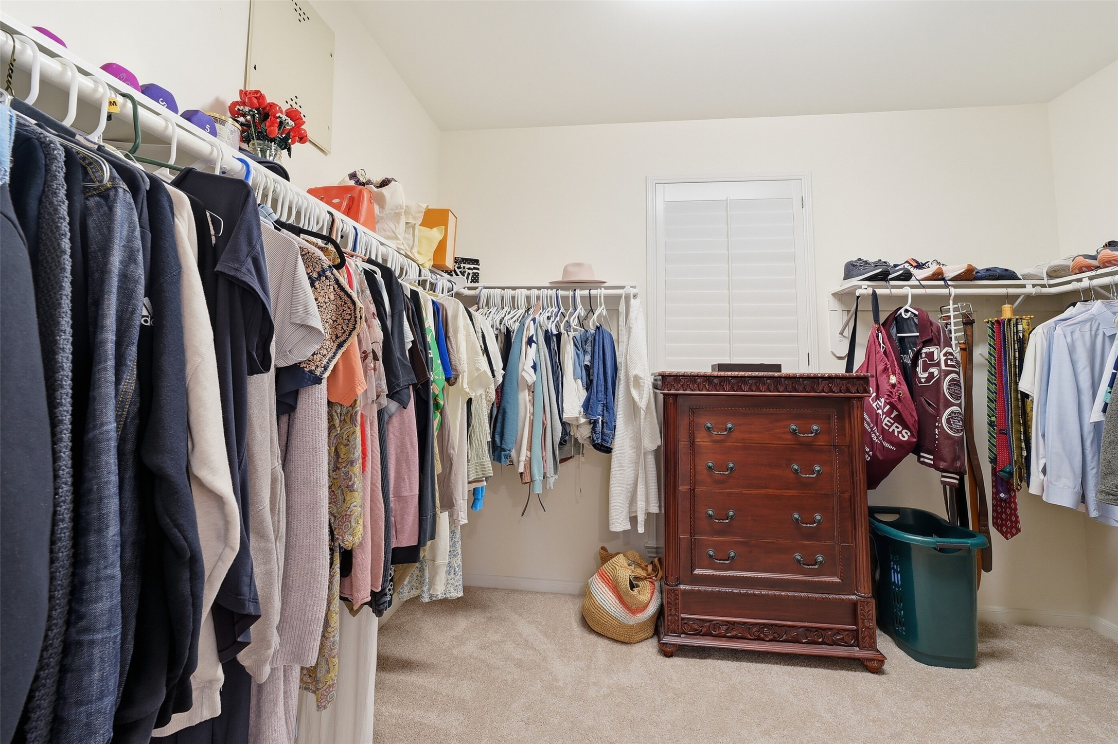 Primary bedroom walk-in closet.
