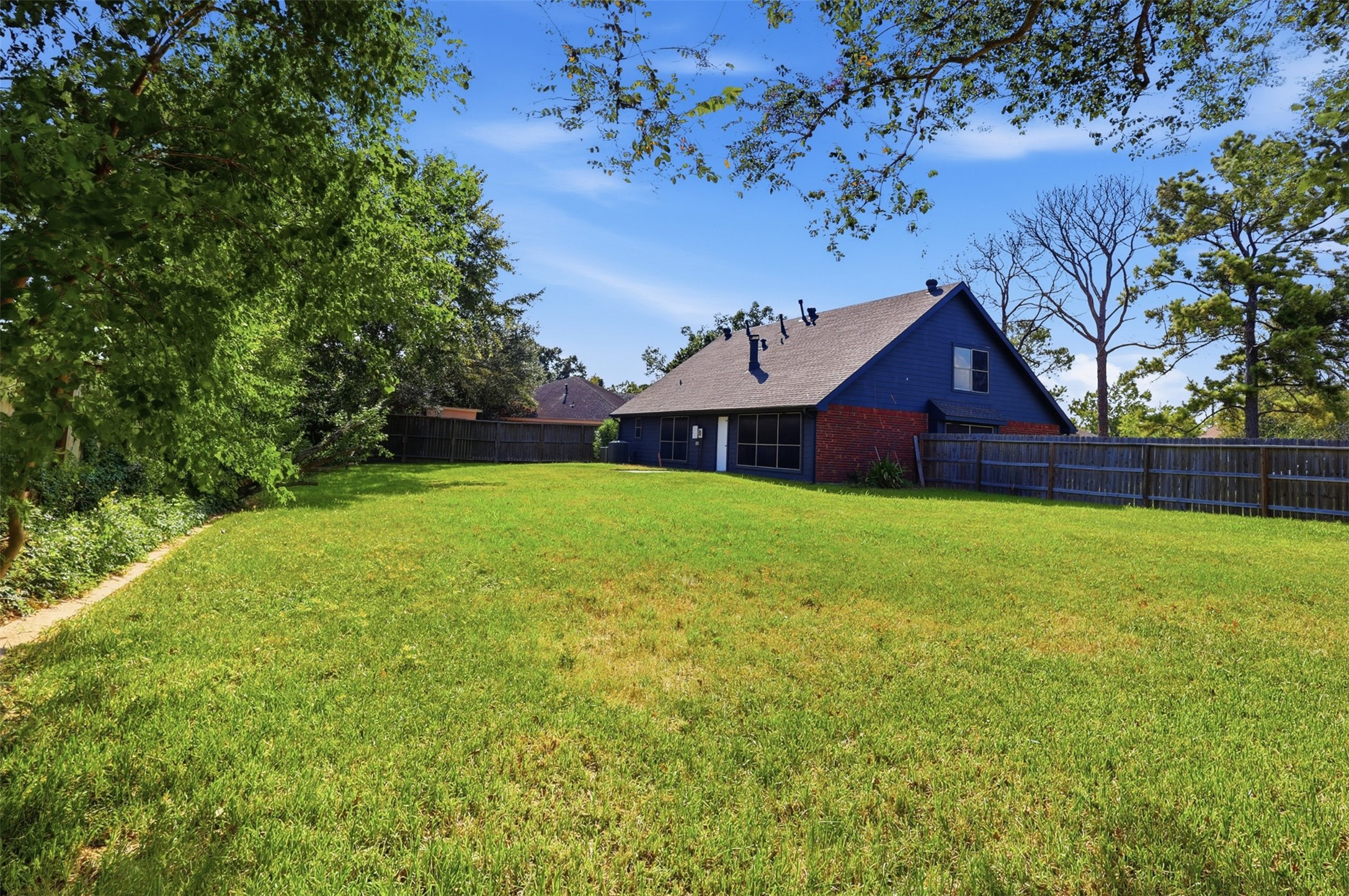 Huge back yard.