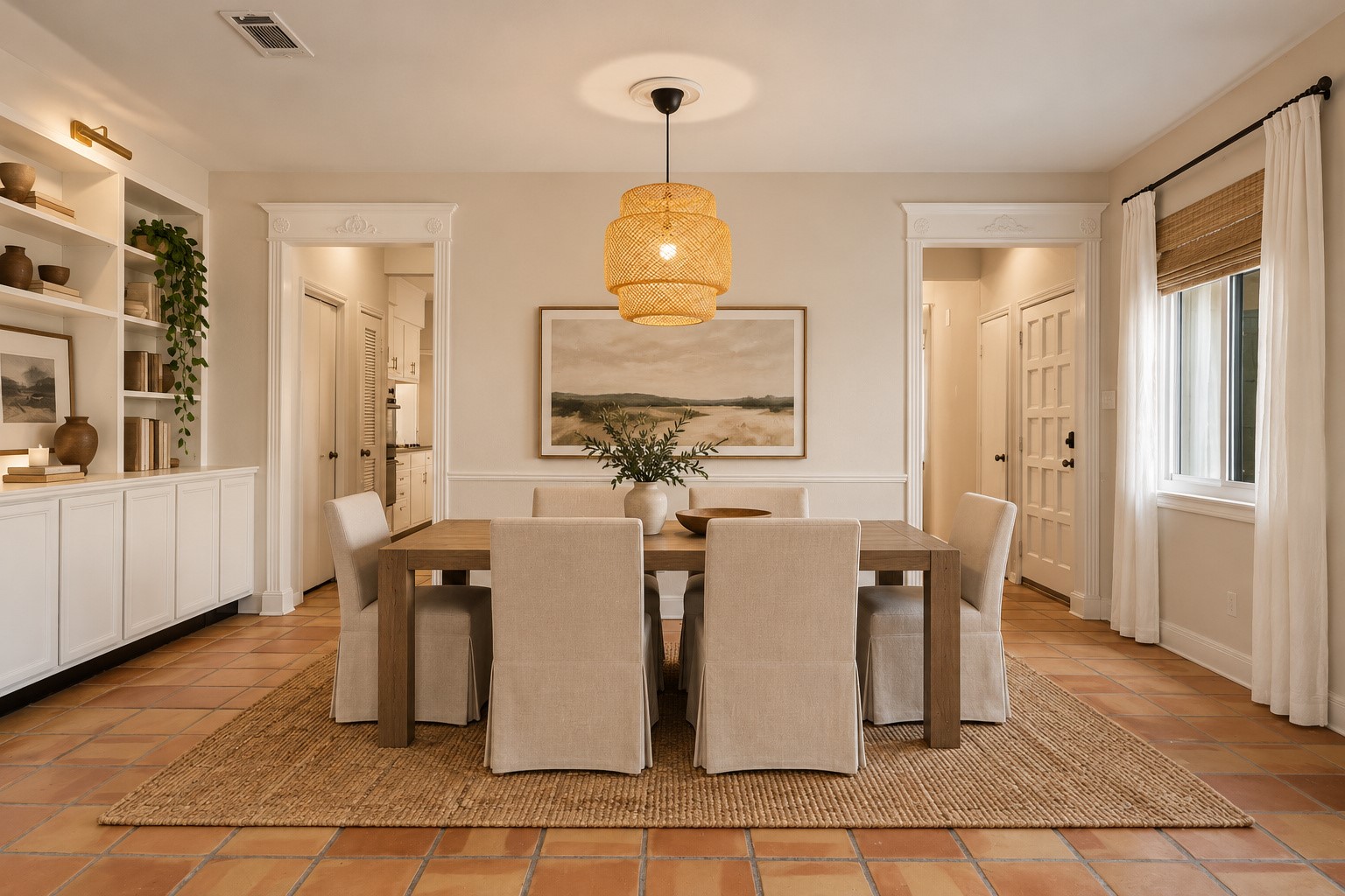virtually staged dining area