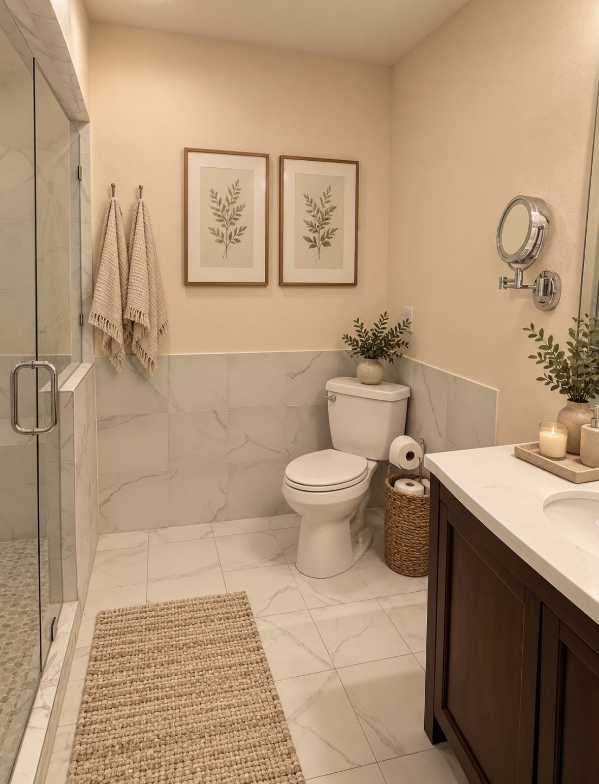 Virtually staged bathroom Virtually staged bathroom