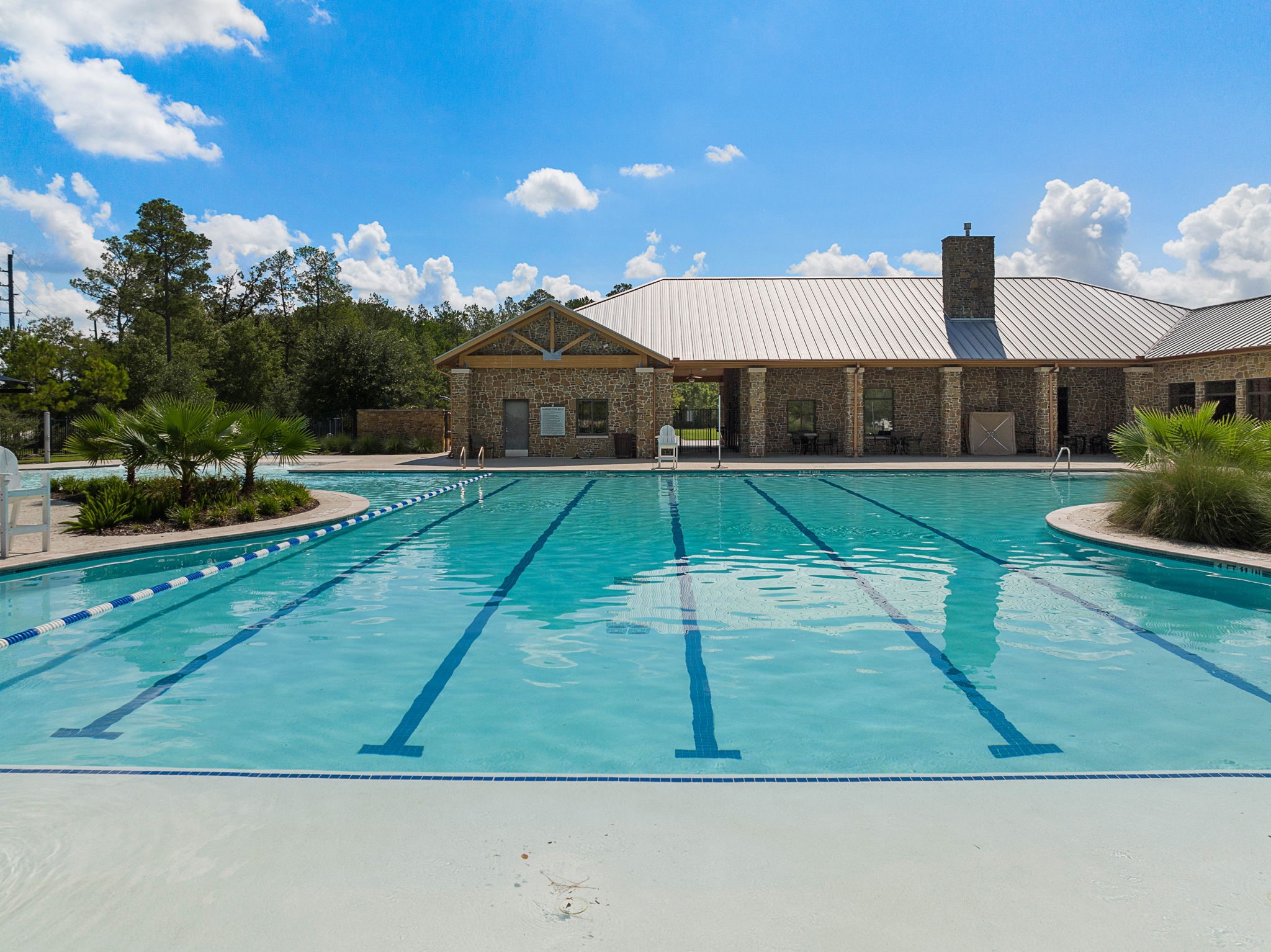 The pool features seperate lanes, great for exercising or practicing.