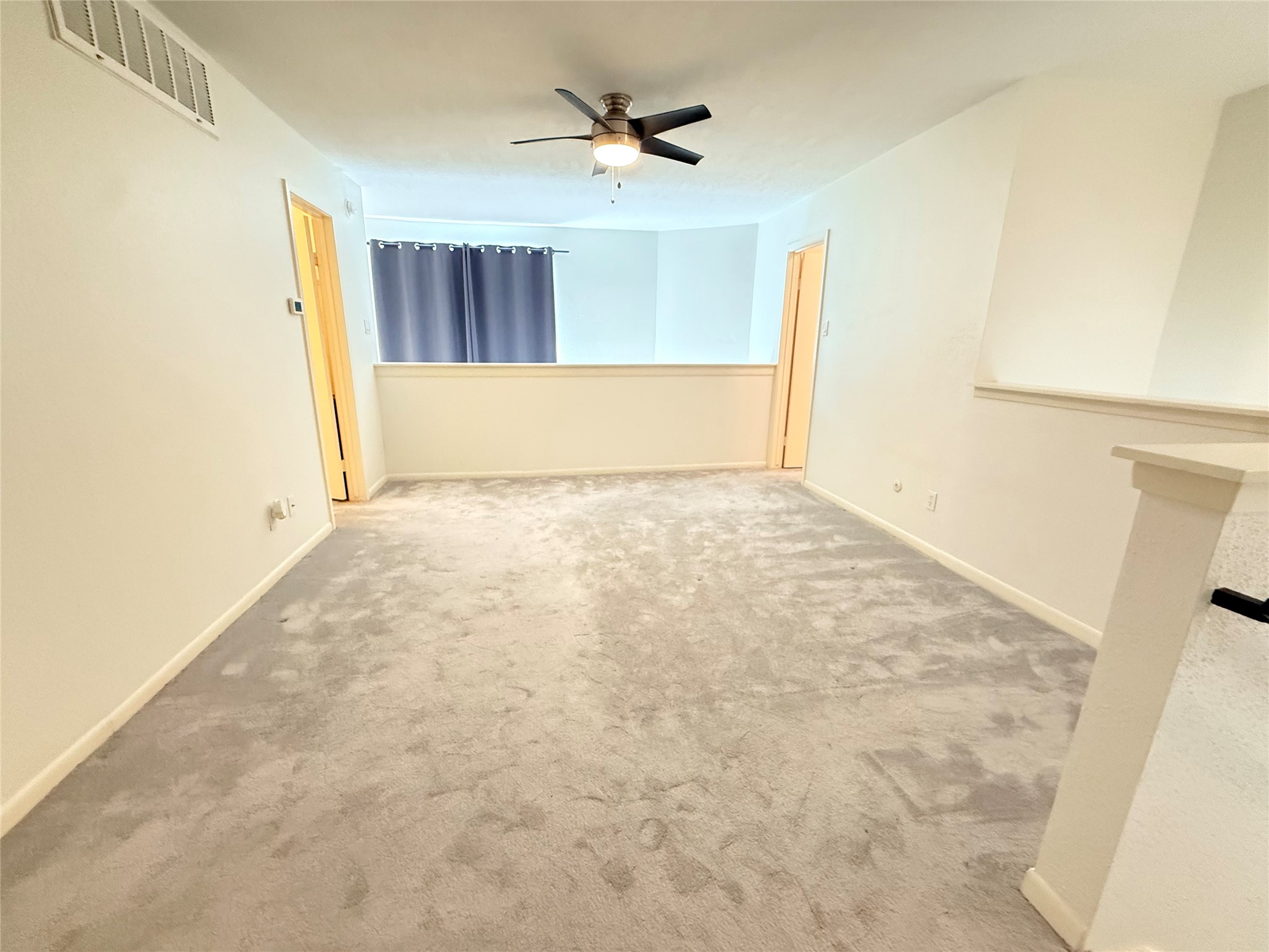 Another view of loft bedroom with new ceiling fan!