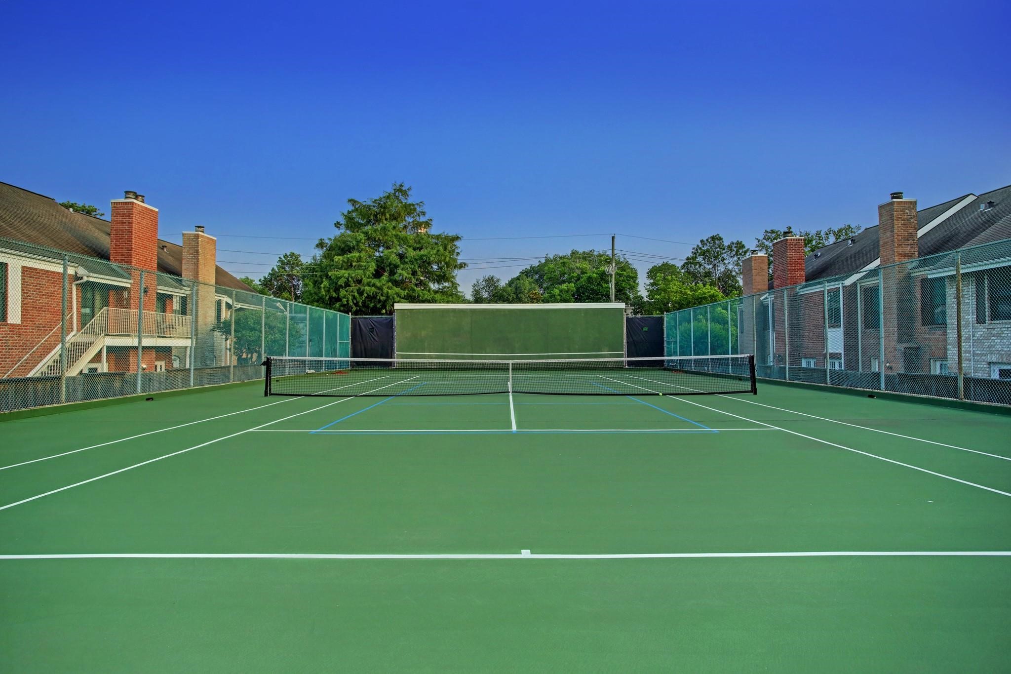 One of two tennis courts