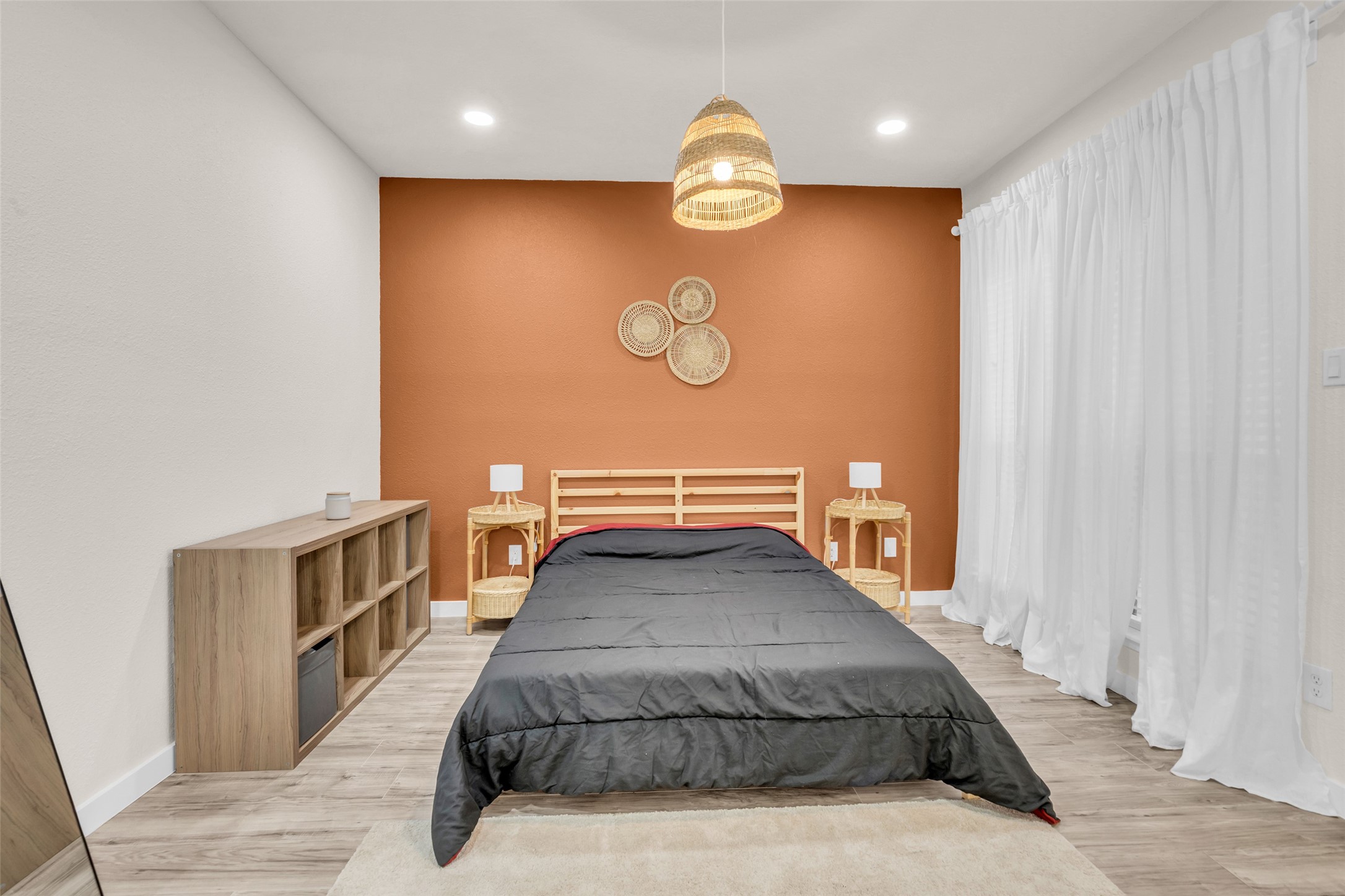 The bedroom provides a comfortable space that can be furnished and styled according to your personal preferences.