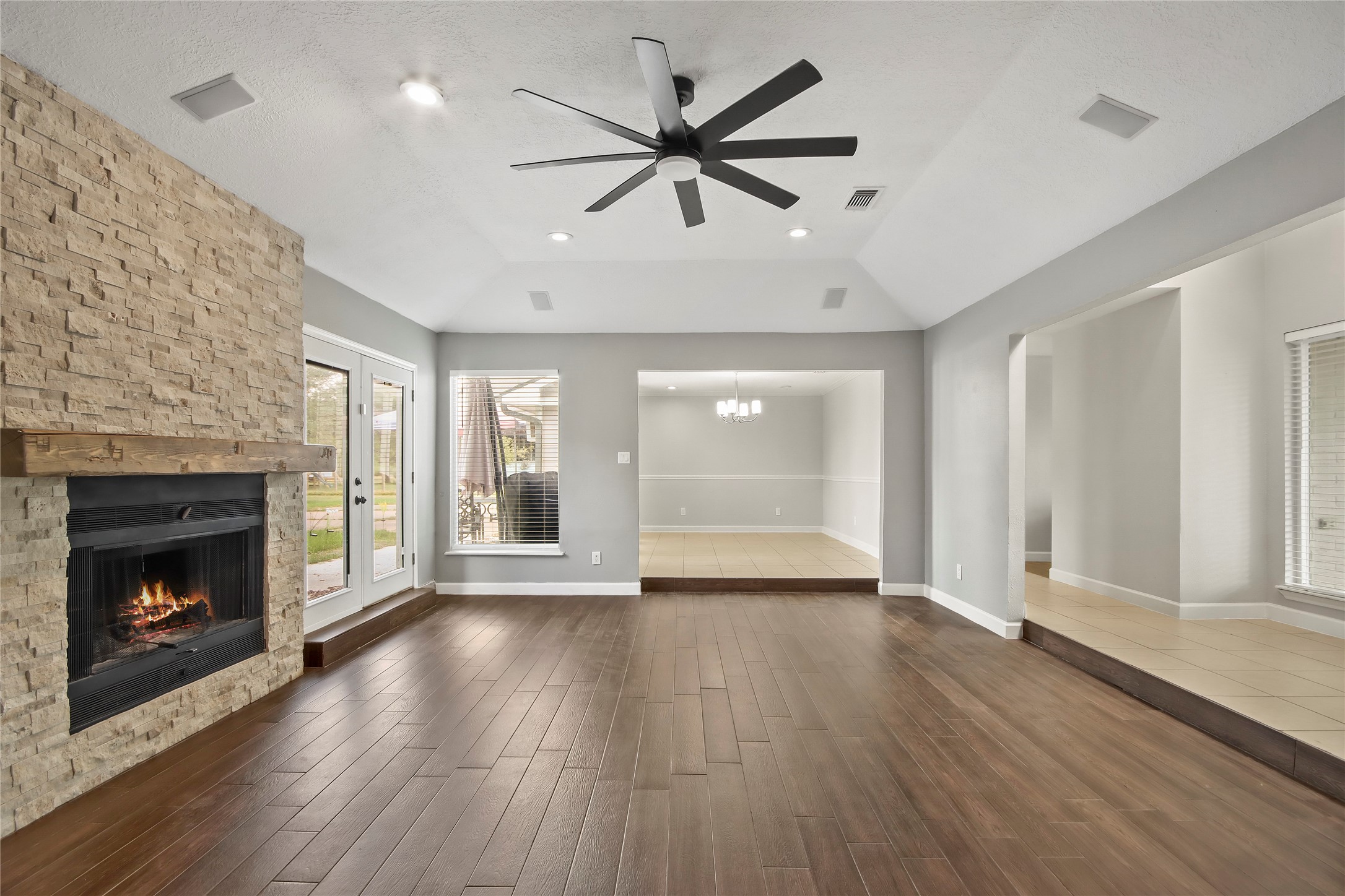 Open and bright, the living area flows seamlessly into the dining and kitchen spaces, perfect for entertaining. Open and bright, the living area flows seamlessly into the dining and kitchen spaces, perfect for entertaining.