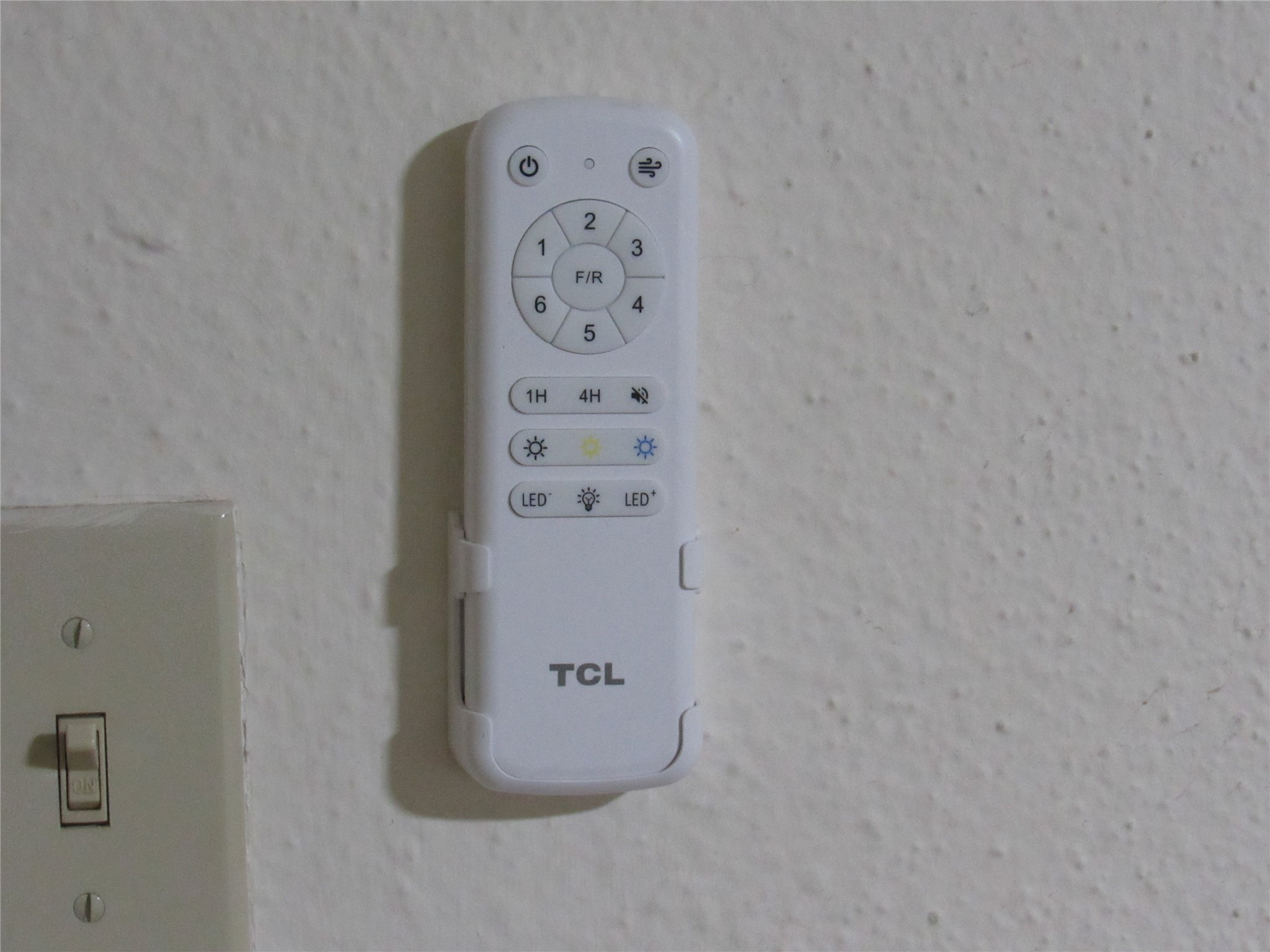 Remorte controll for fan in Living Room.
