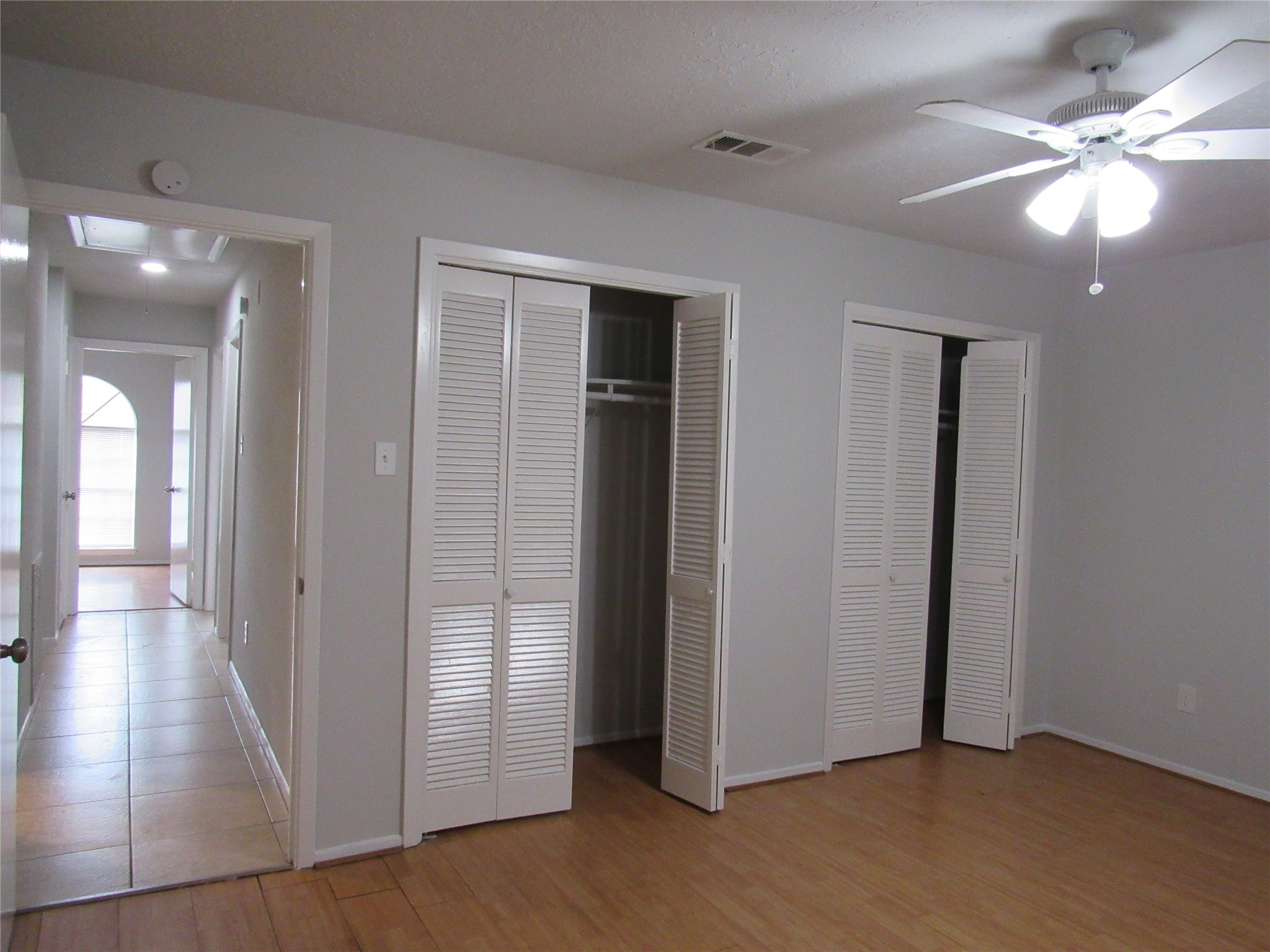 View of Master Bedroom with 2 wall closets.