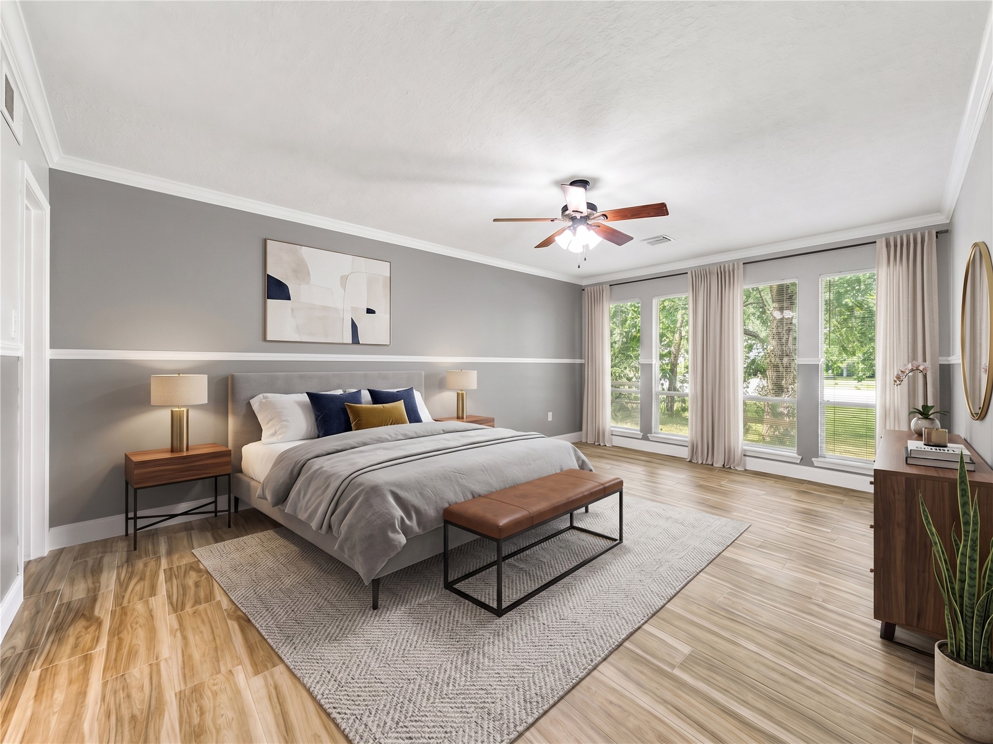 Spacious 1st-Floor Primary Suite AI Staging