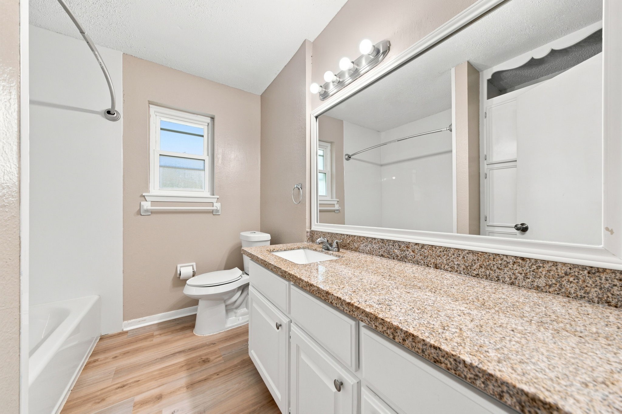 Second bathroom with tub/shower combo