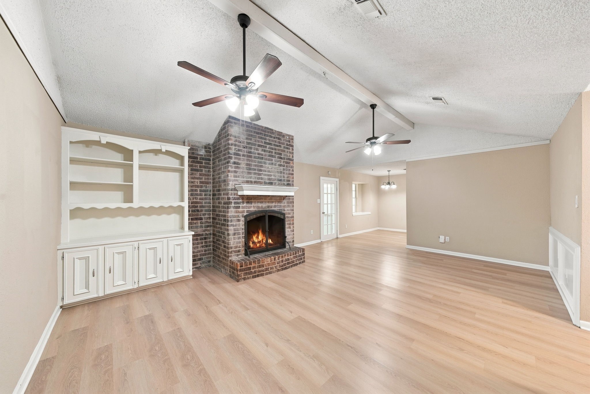 Livingroom with wood burning fireplace Livingroom with wood burning fireplace