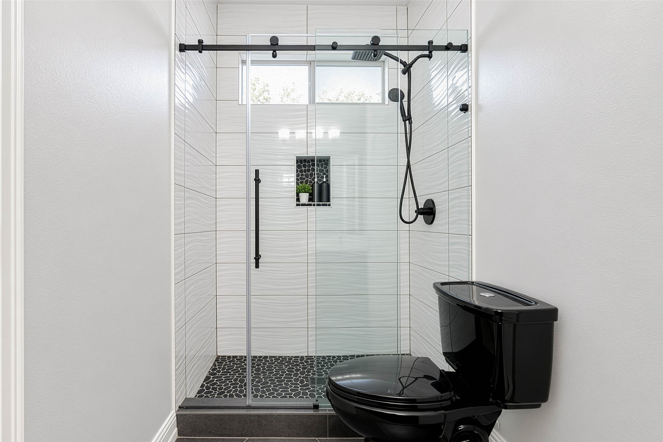 Remodeled Upstairs Bathroom Shower.