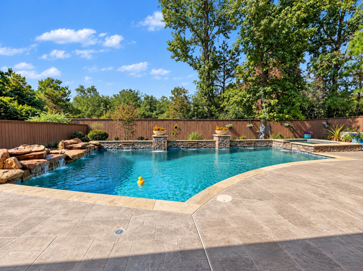 Get a closer look at the pool, the centerpiece of a backyard designed for enjoying the outdoors and making the most of warm-weather days.