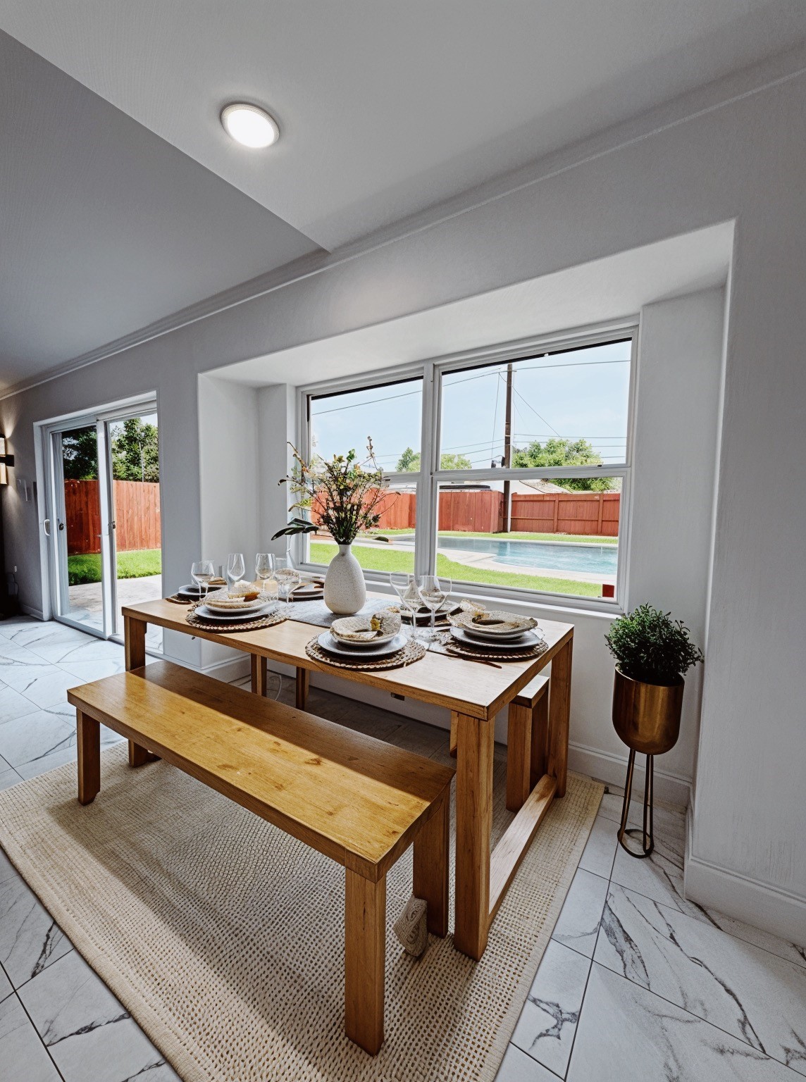 Overlook the pool while eating casual meals or quick snacks.