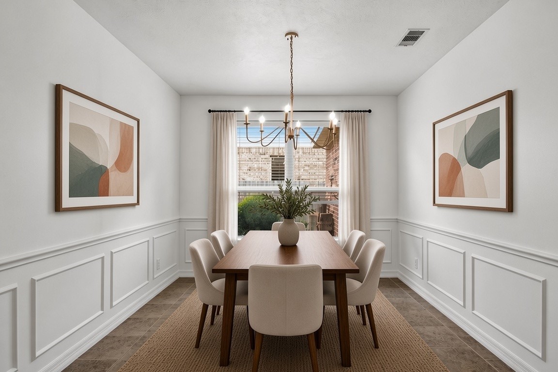 virtually staged - elegant dining room virtually staged - elegant dining room