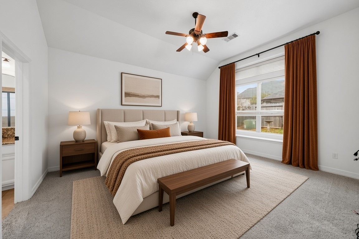 virtually staged - spacious 1st floor primary with large windows