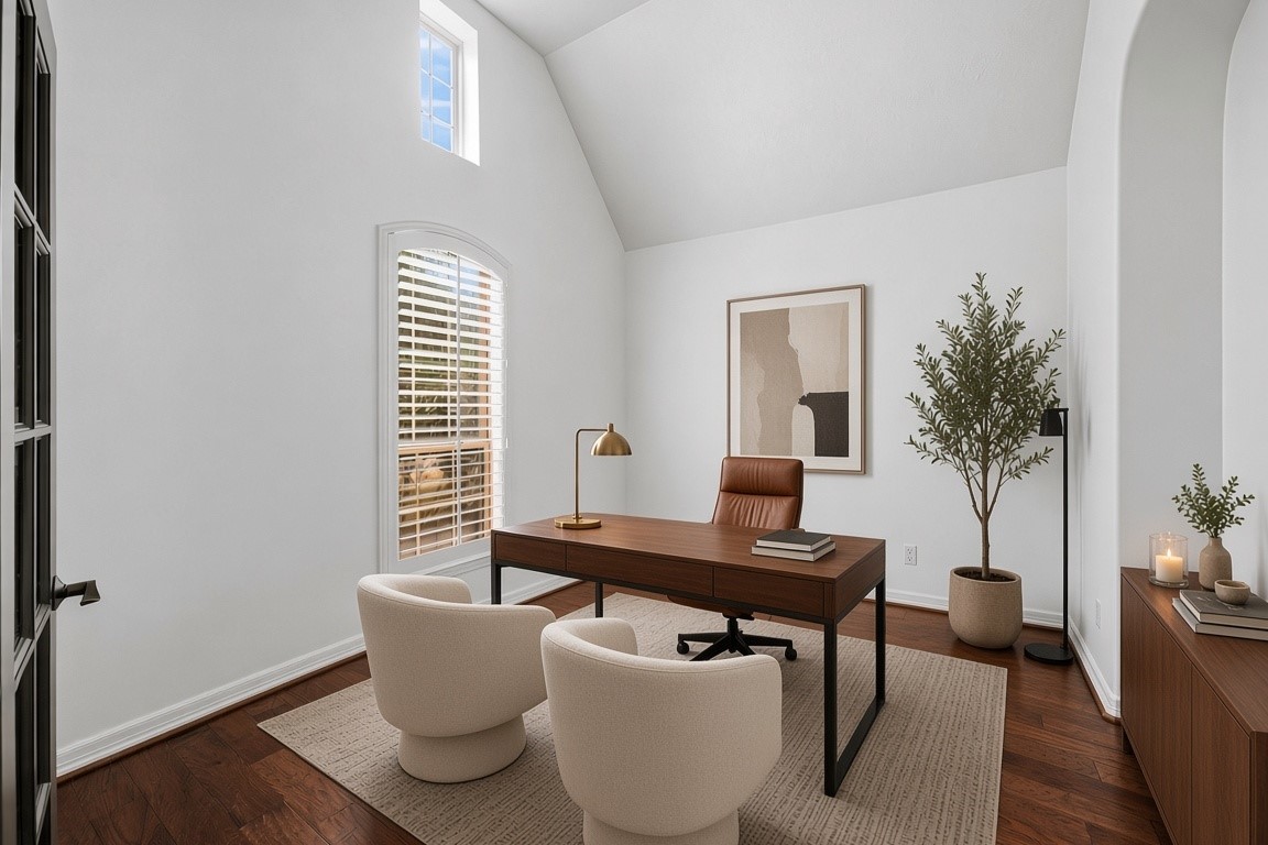 virtually staged - study located off of the entry overlooking the front yard