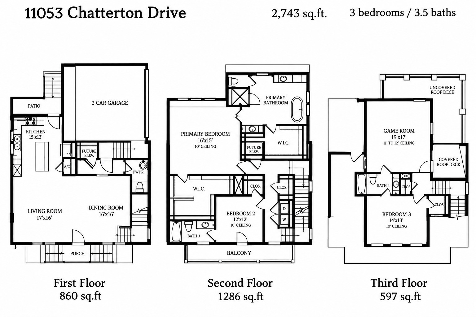 Floor plan for 11053 Chatterton Dr.