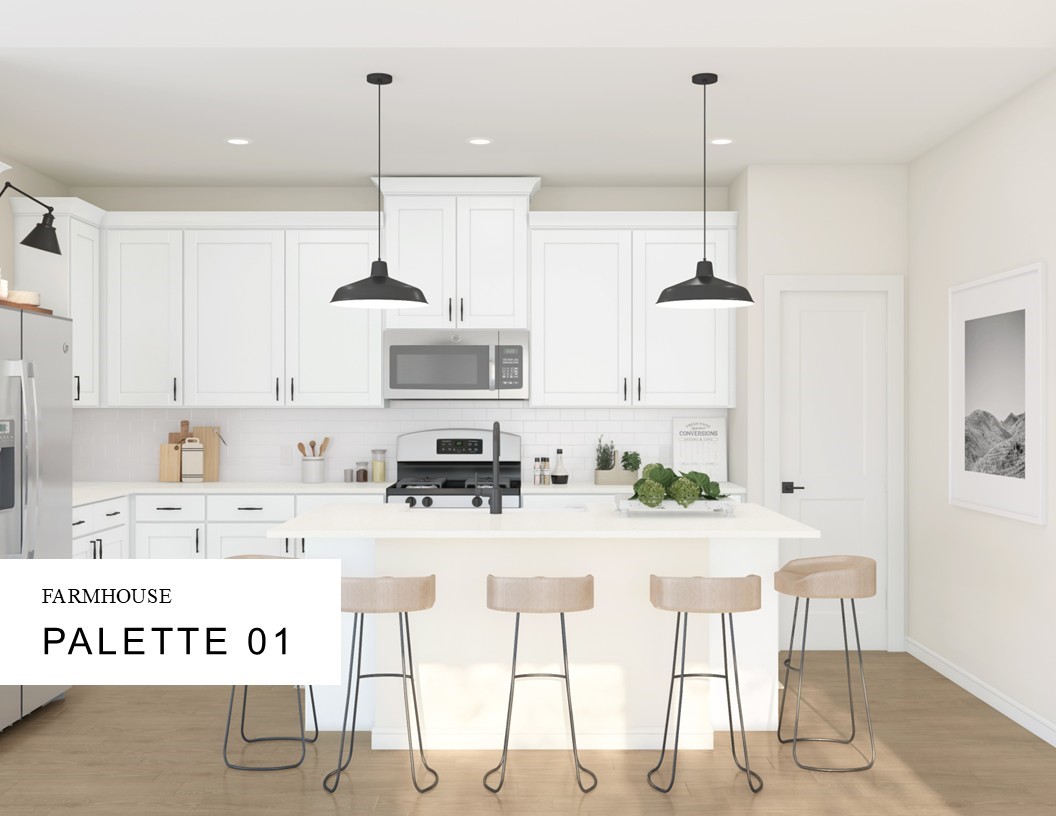 Farmhouse Look Palette 1 Selection Sheet (*Artist rendering used for illustration purposes only.)
