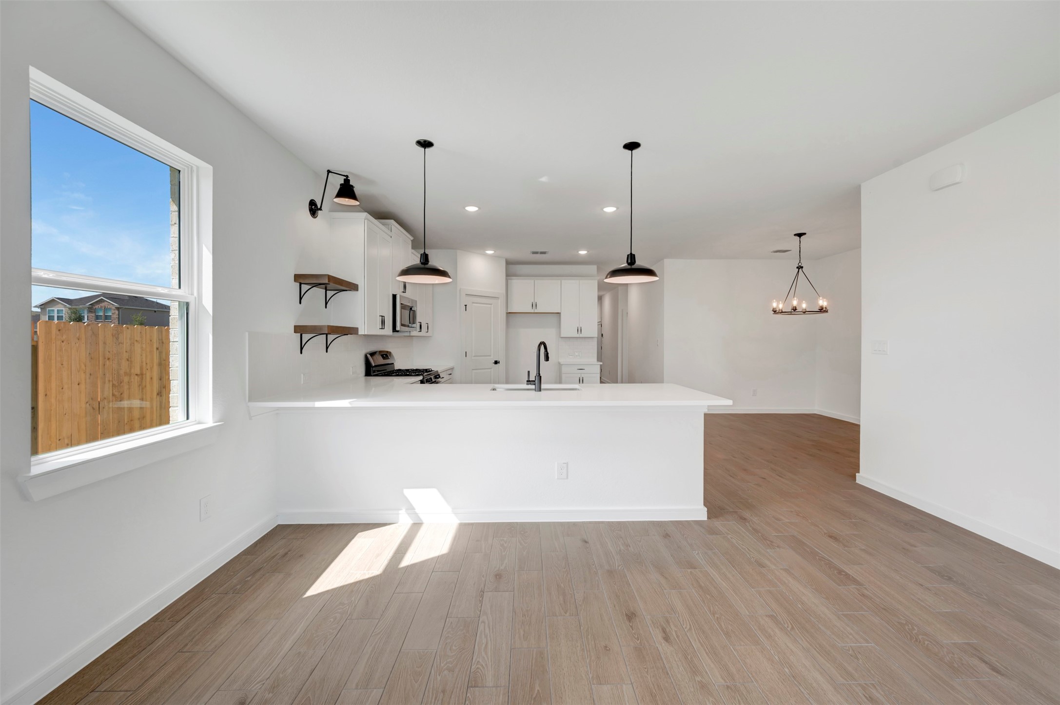 View of kitchen from great room