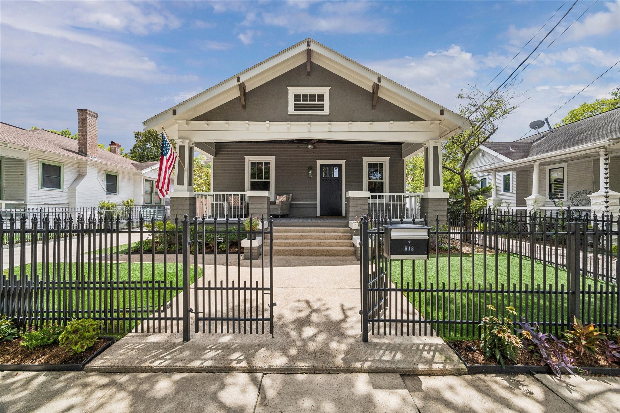 Charming curb appeal with a low-maintenance lawn.
