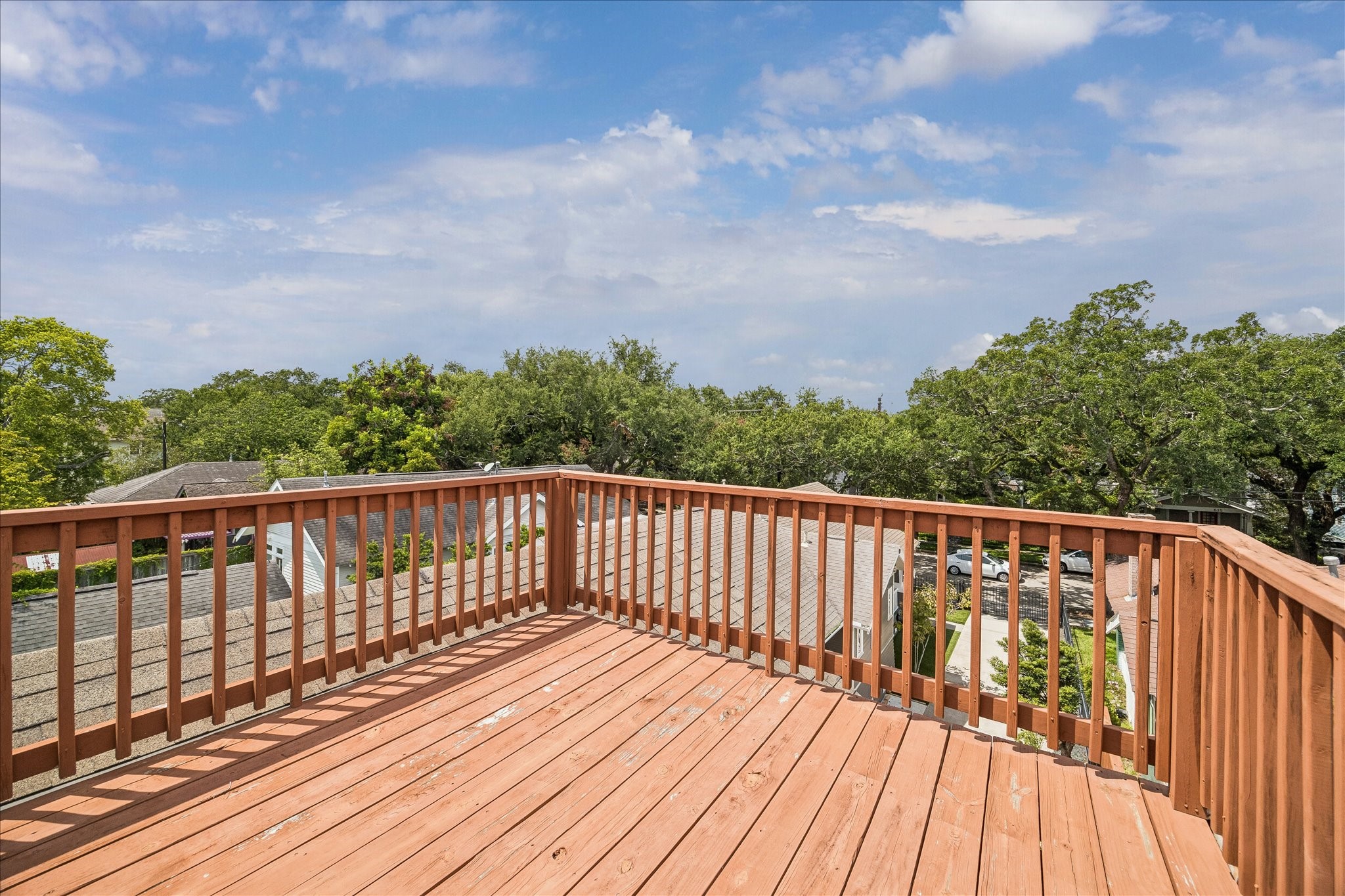 Enjoy serene evenings on the spacious rooftop deck, perfect for relaxation.