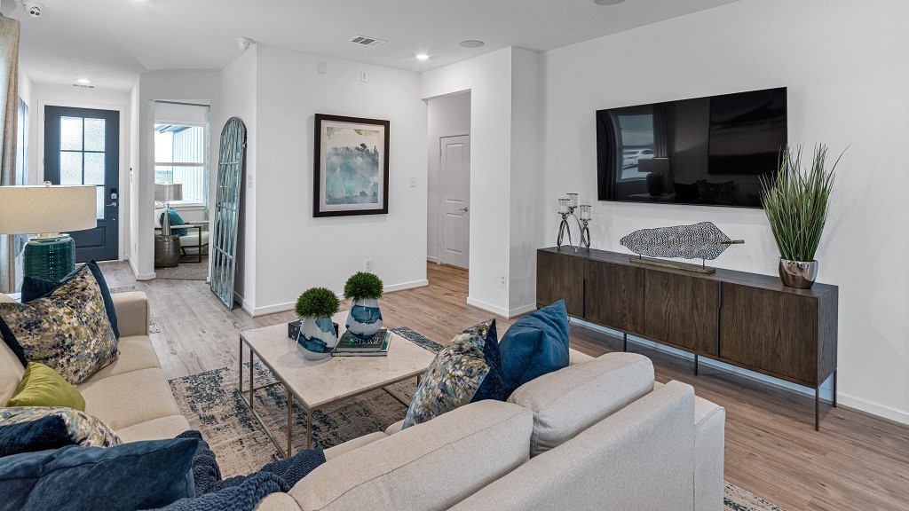 Fabulous views from every corner of this home, meticulously and thoughtfully designed with a place for everything including a recessed wall for media console and TV.