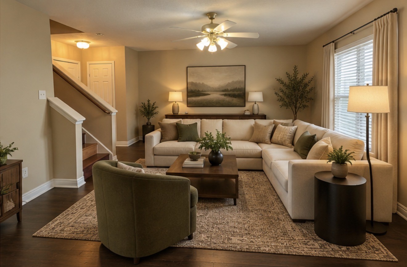 Virtually staged Living area