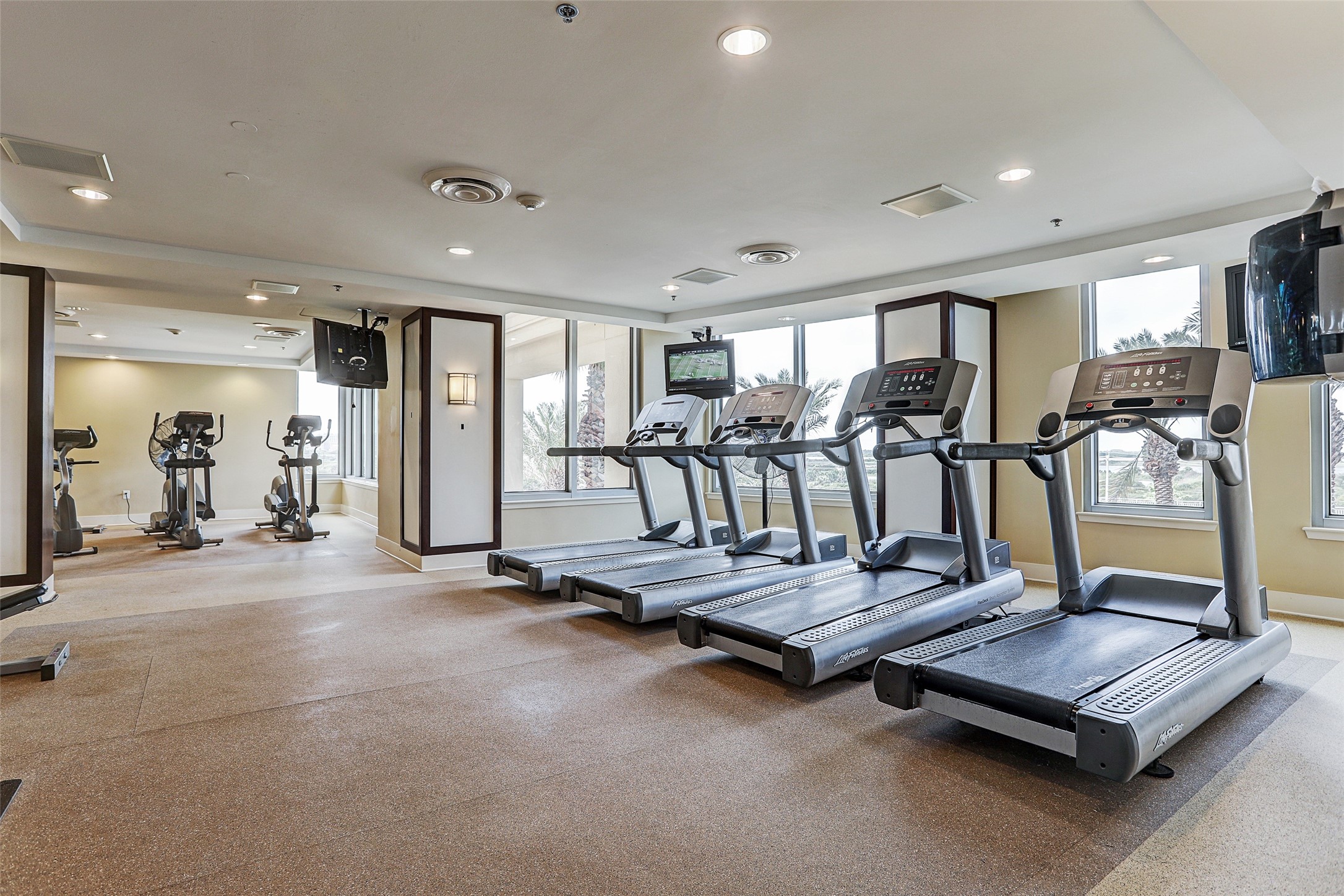 Stay active without leaving home in the well-equipped fitness center, where cardio workouts come with energizing views and everyday convenience