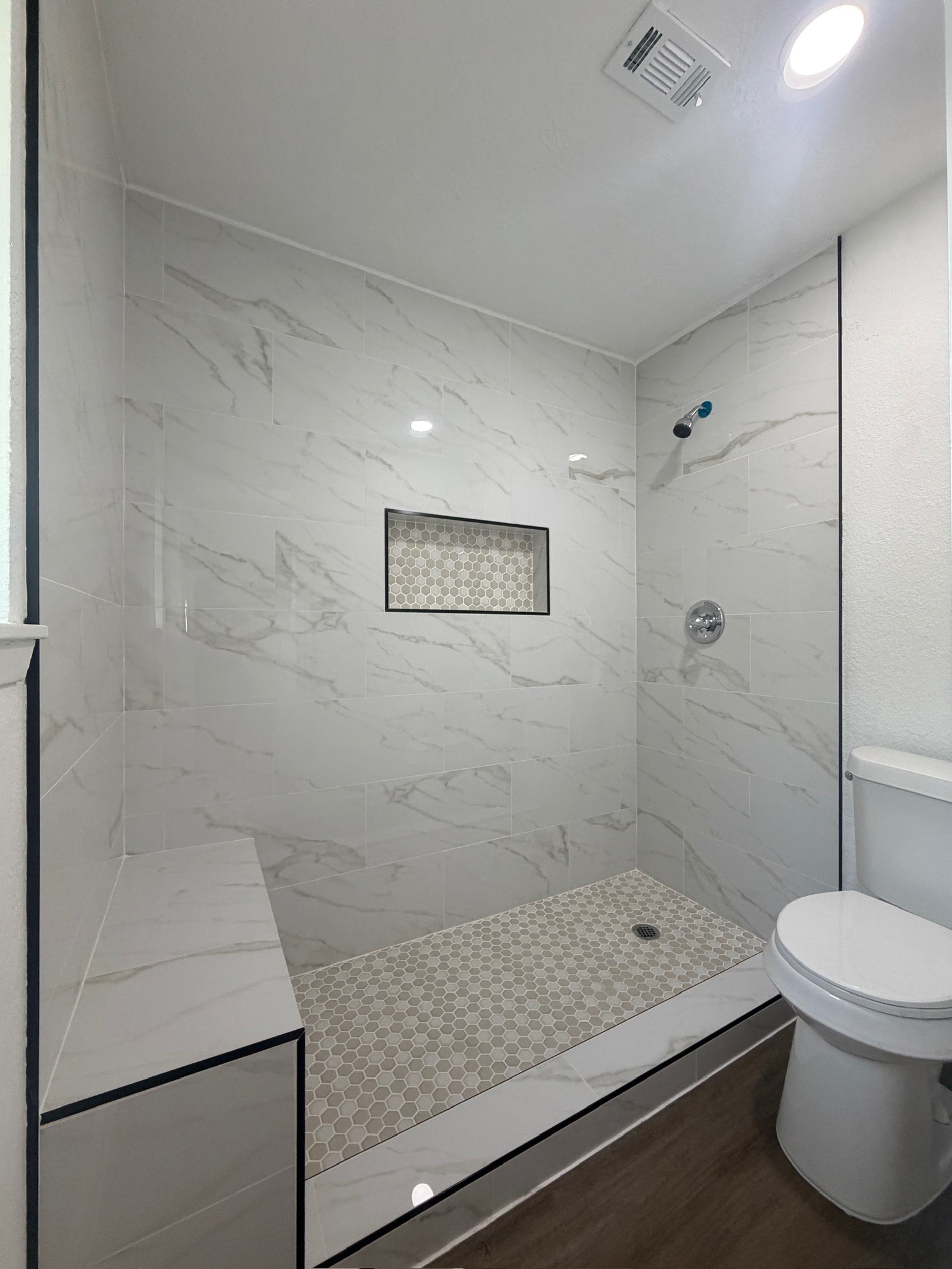 Primary Shower with Bench
