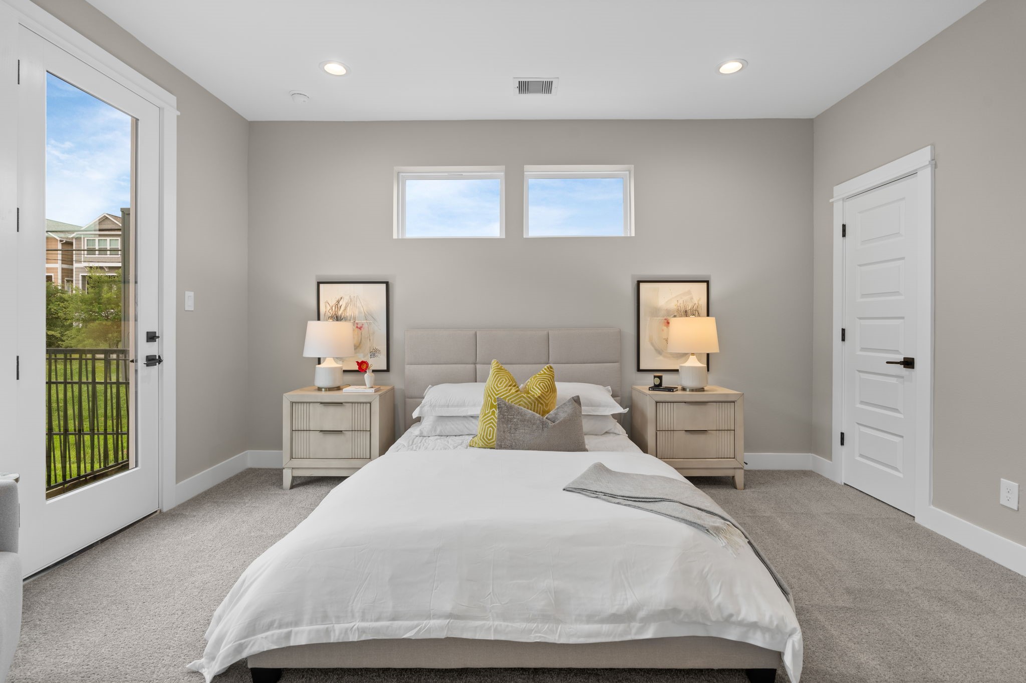 One bedroom immediately to your right as you walk up your beautiful staircase.
