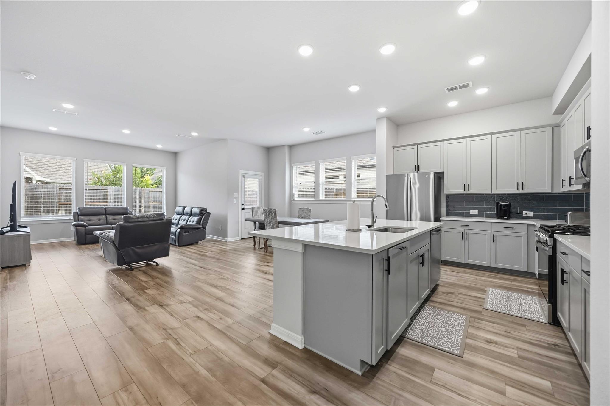 Kitchen open to family room