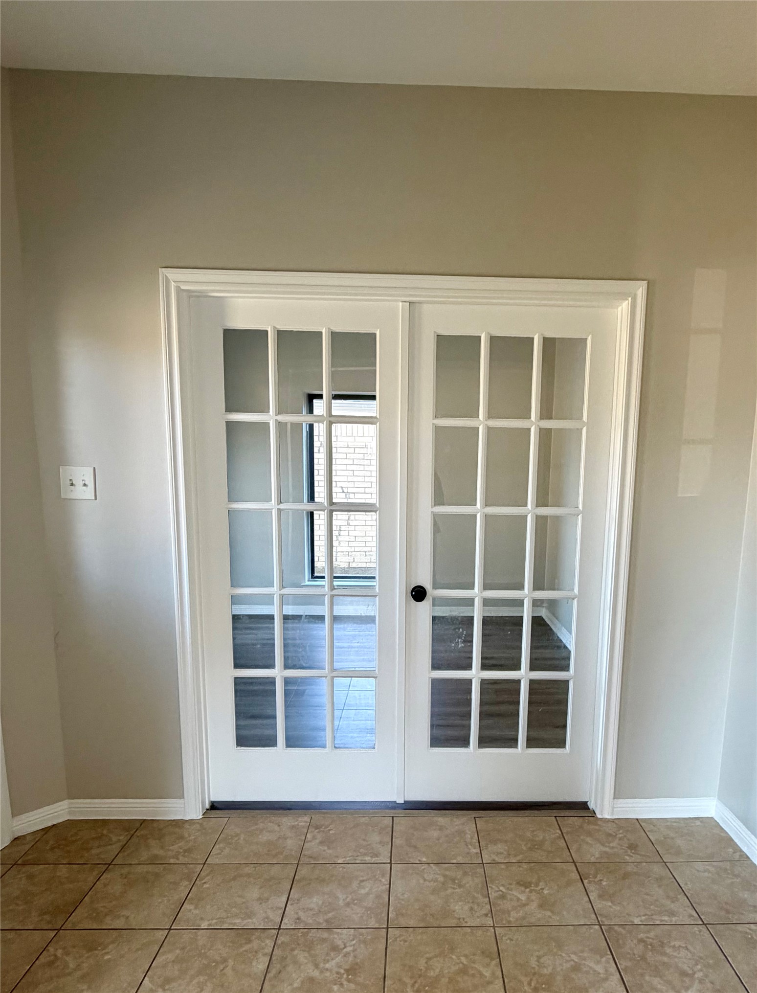 French doors leading to office room