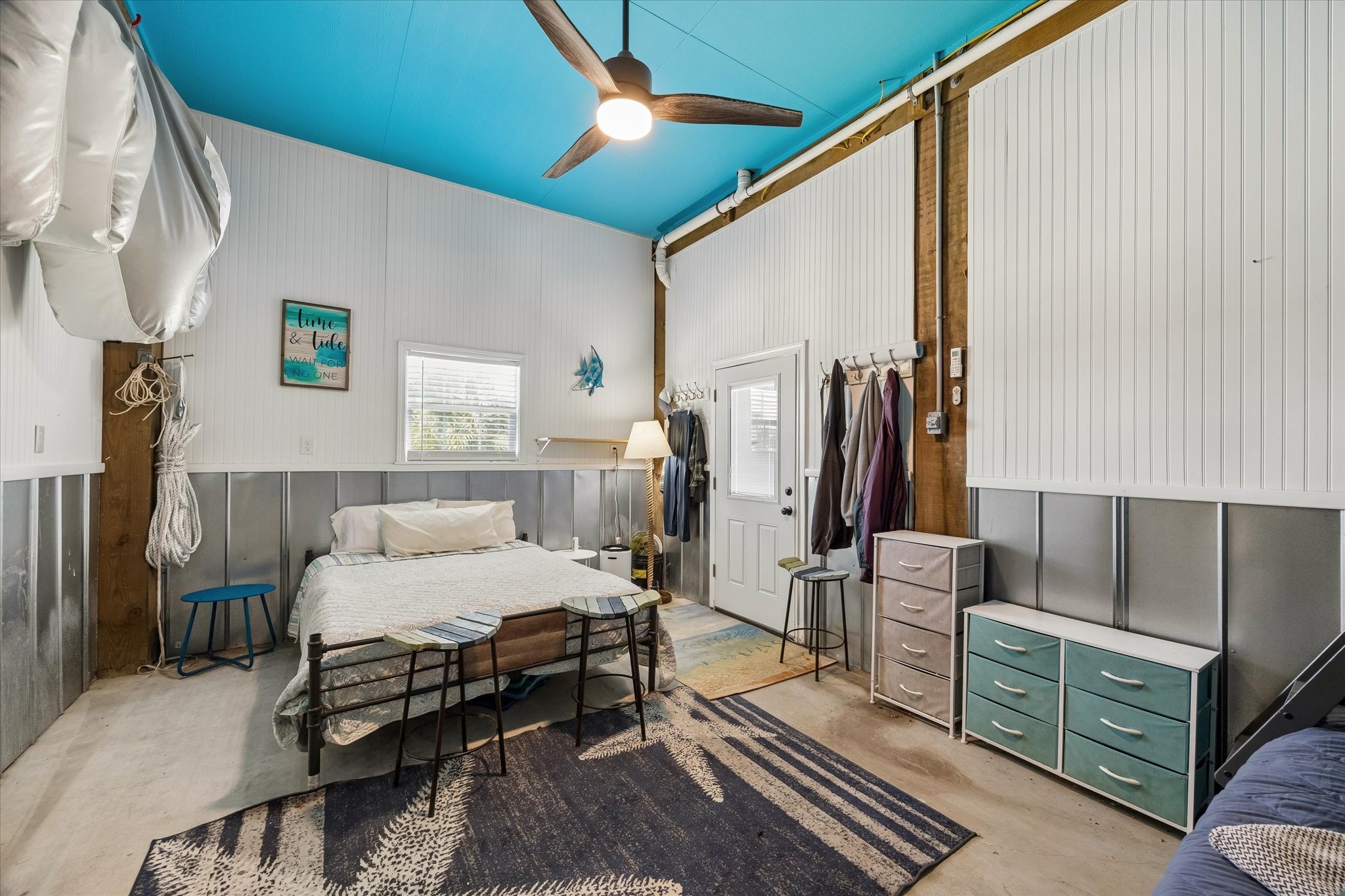 Spacious and versatile, this first-level bonus bedroom offers a cozy retreat with unique design elements, perfect for guests or creative use.
