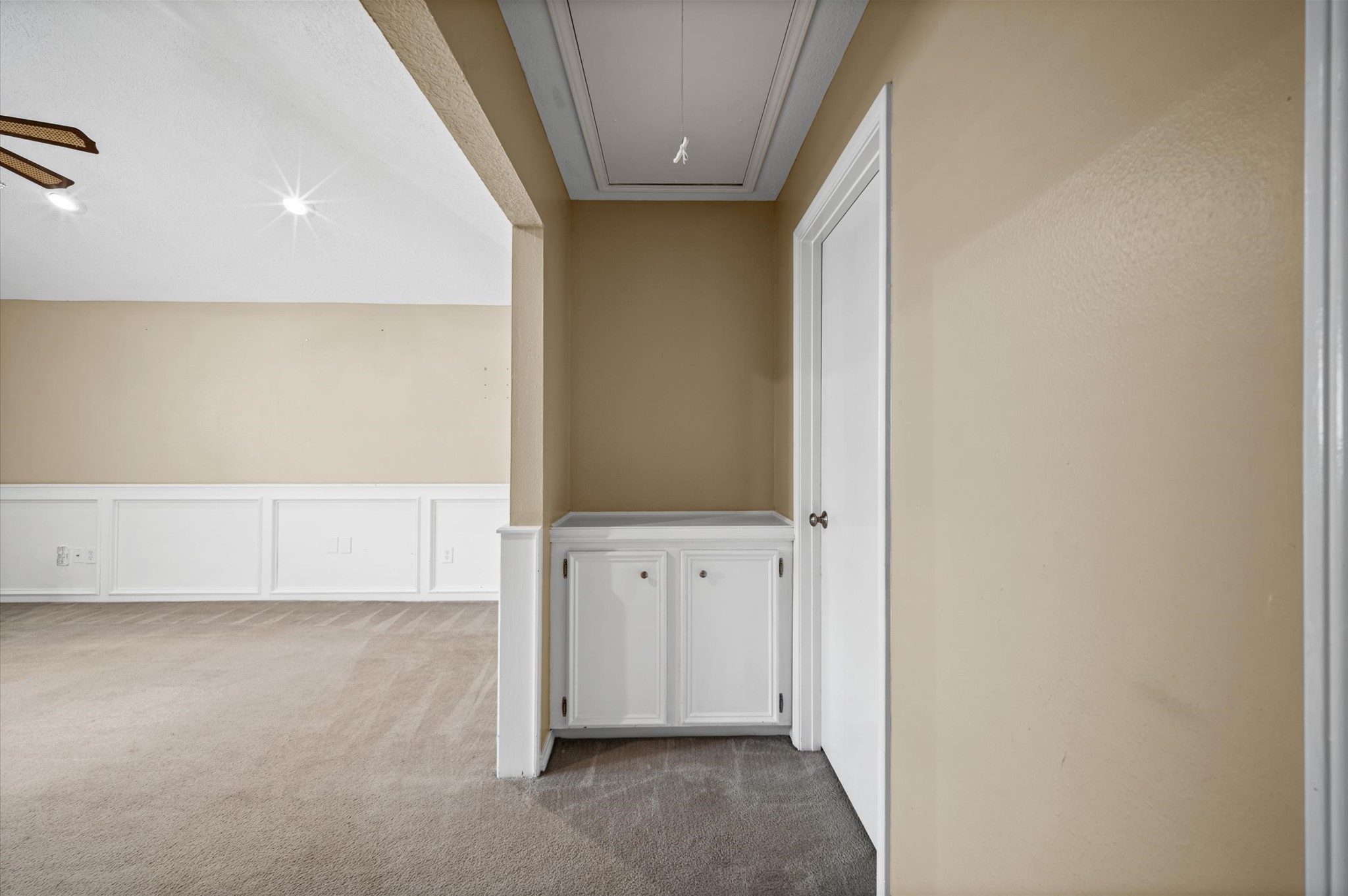 This nook located off the game room offers extra storage, not to mention there is a huge closet in the game room for storage as well.