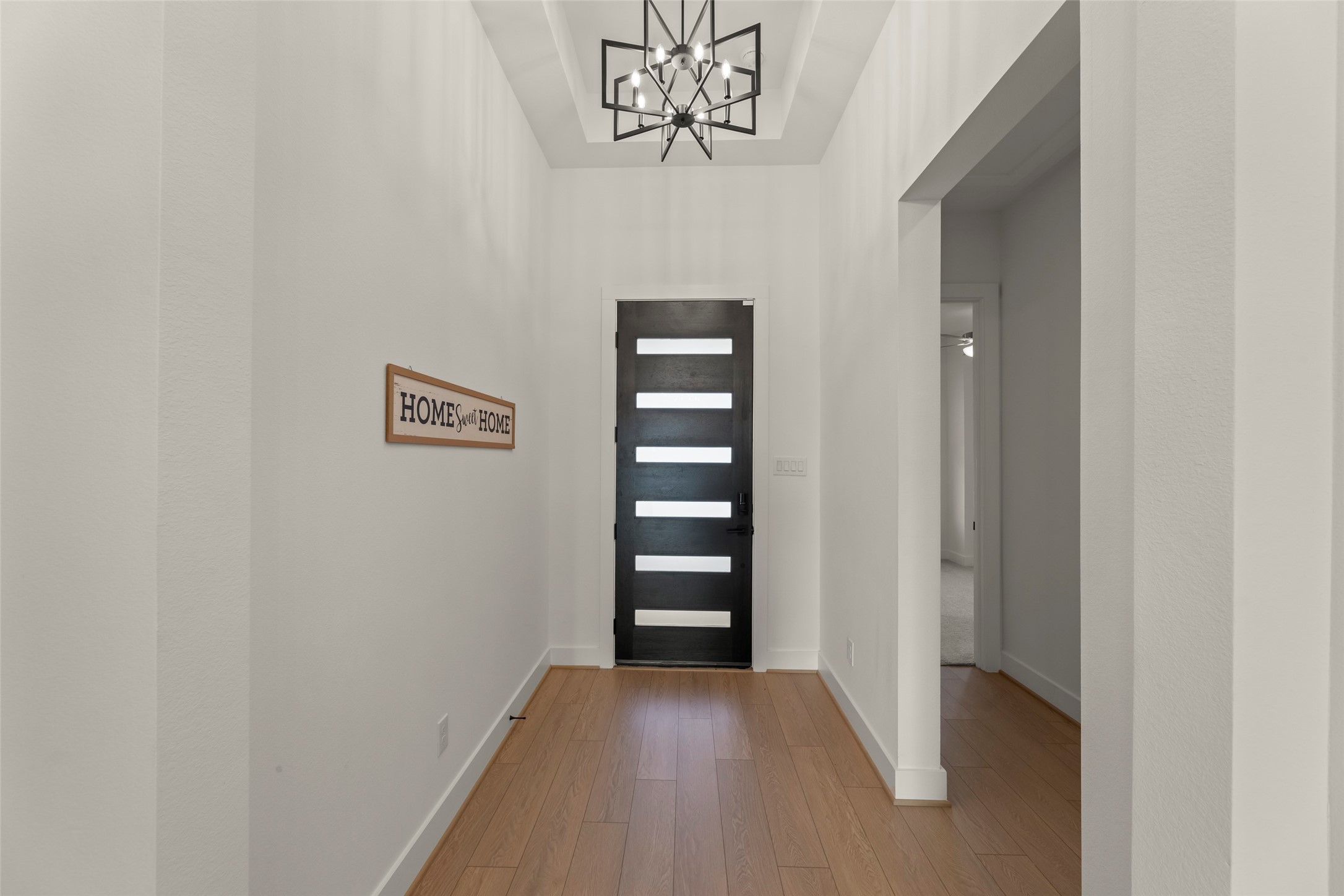 Long welcoming entryway.