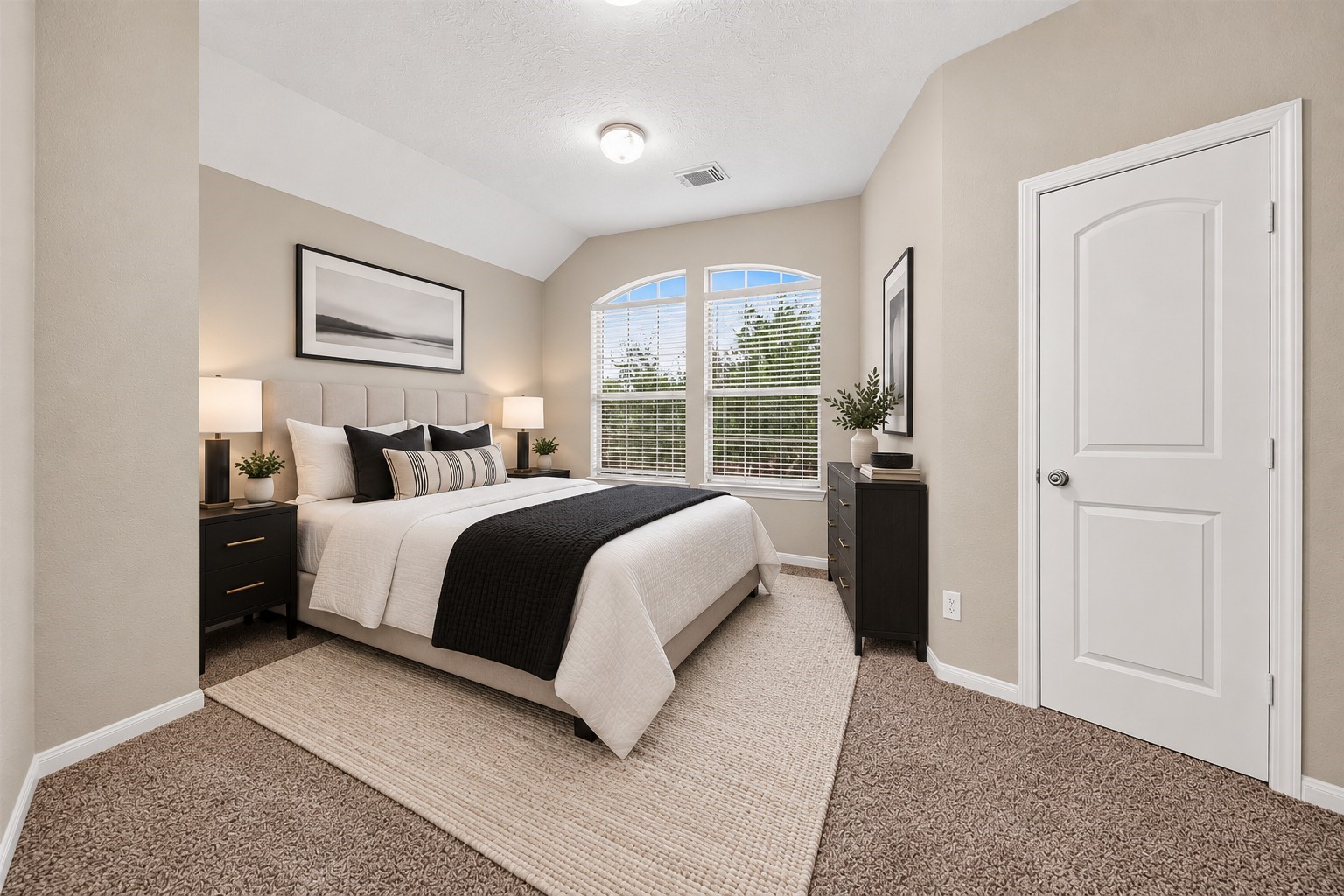 Relaxing neutral tones create a calm and comfortable feel in this guest bedroom. Generous closet space adds practical storage and everyday convenience. **Virtually Staged**