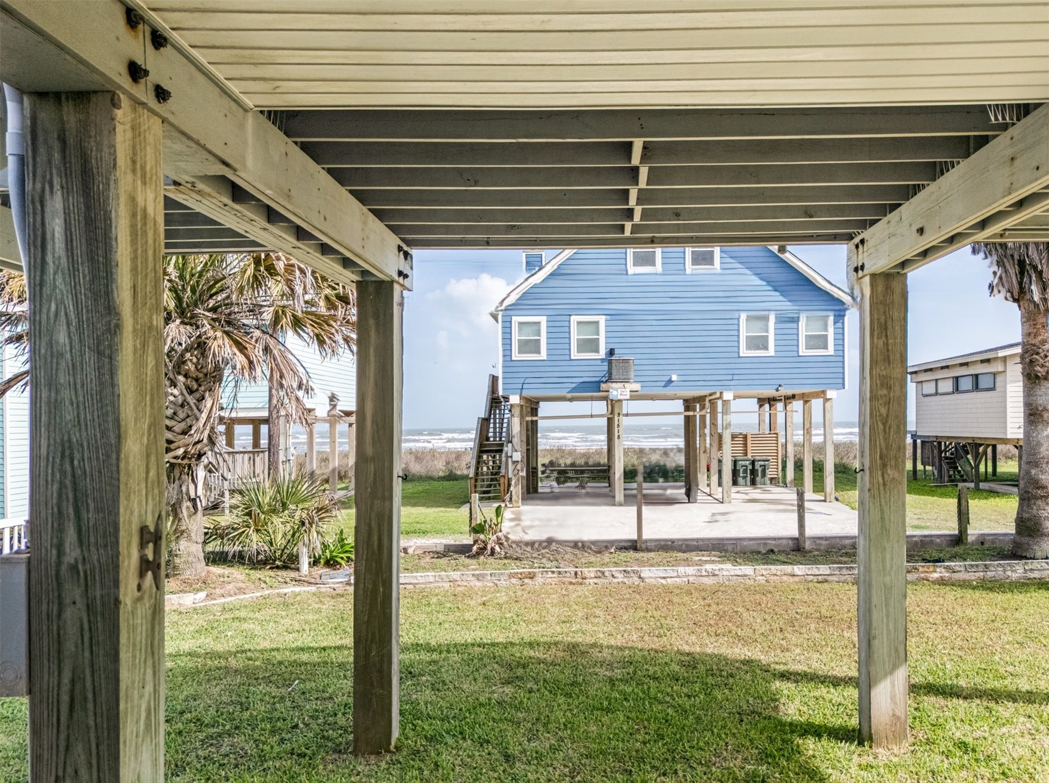 While down below either grilling, playing yard games or just escaping the sunny day, you will love the constant shade and ocean breeze, in addition to the great ocean view!