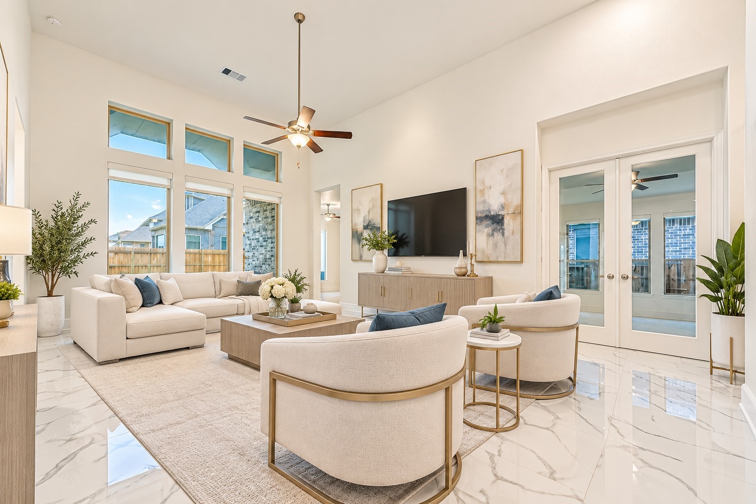 Family Room virtually staged