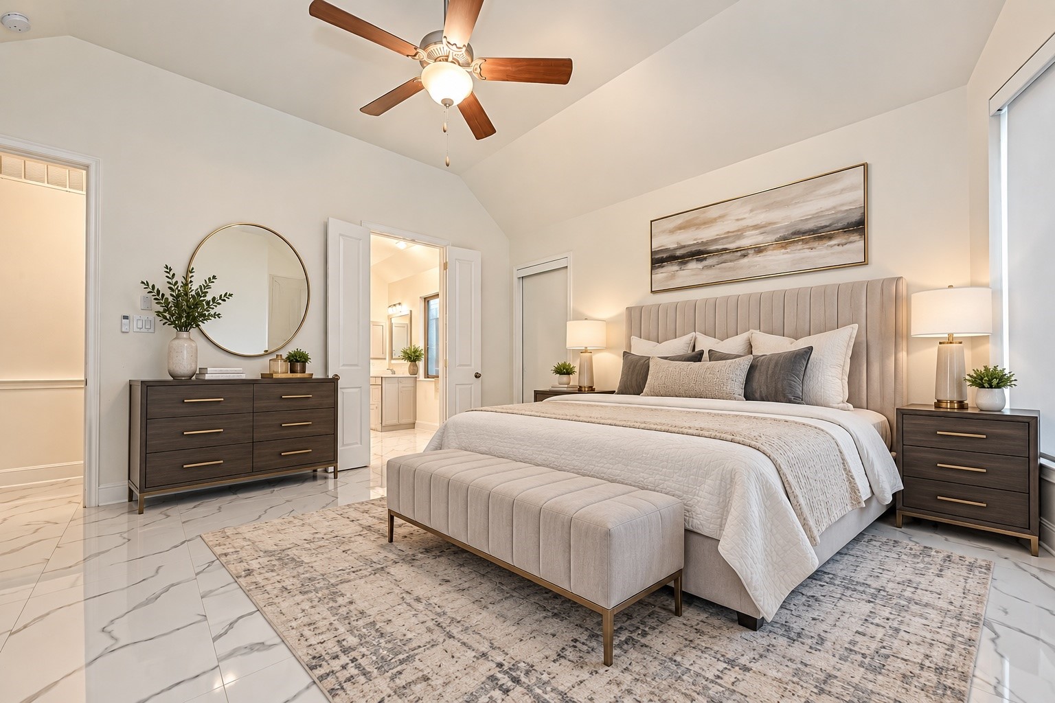 Primary Bedroom Staged