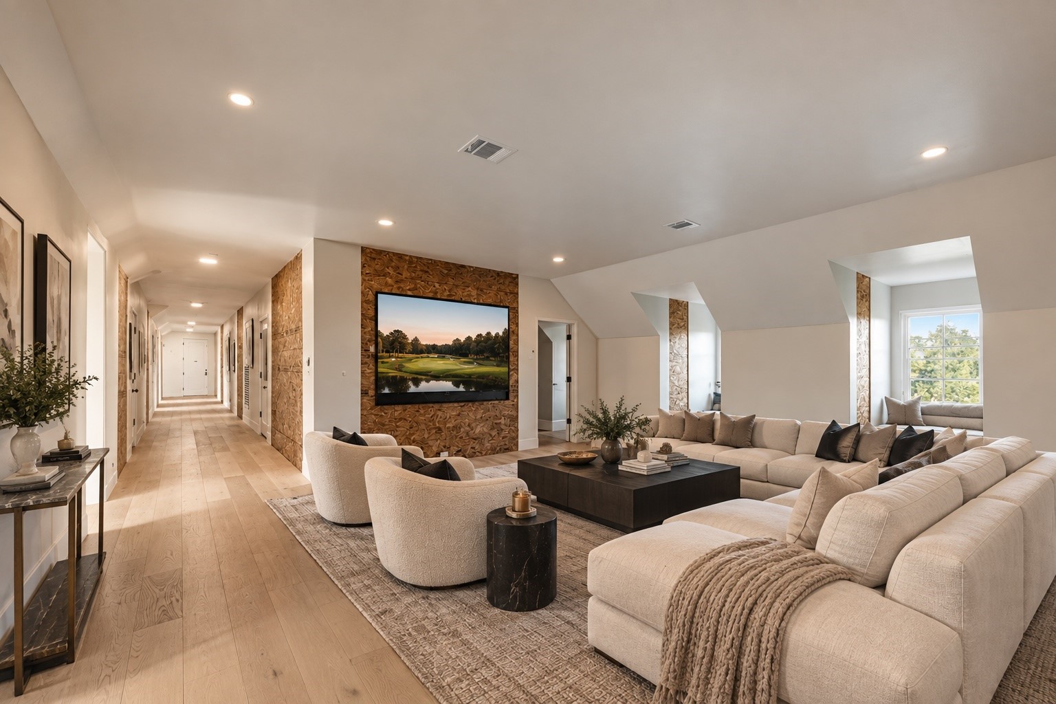 A spacious and inviting 3rd floor FLEX area features soft neutral interiors, open space....ready to become a private suite /hobby room or even temperature controlled storage