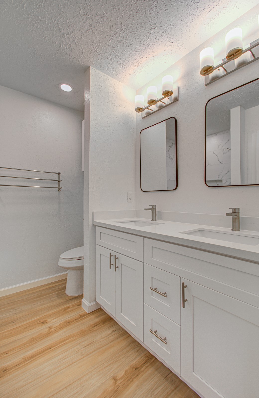 Primary bathroom with dual sinks