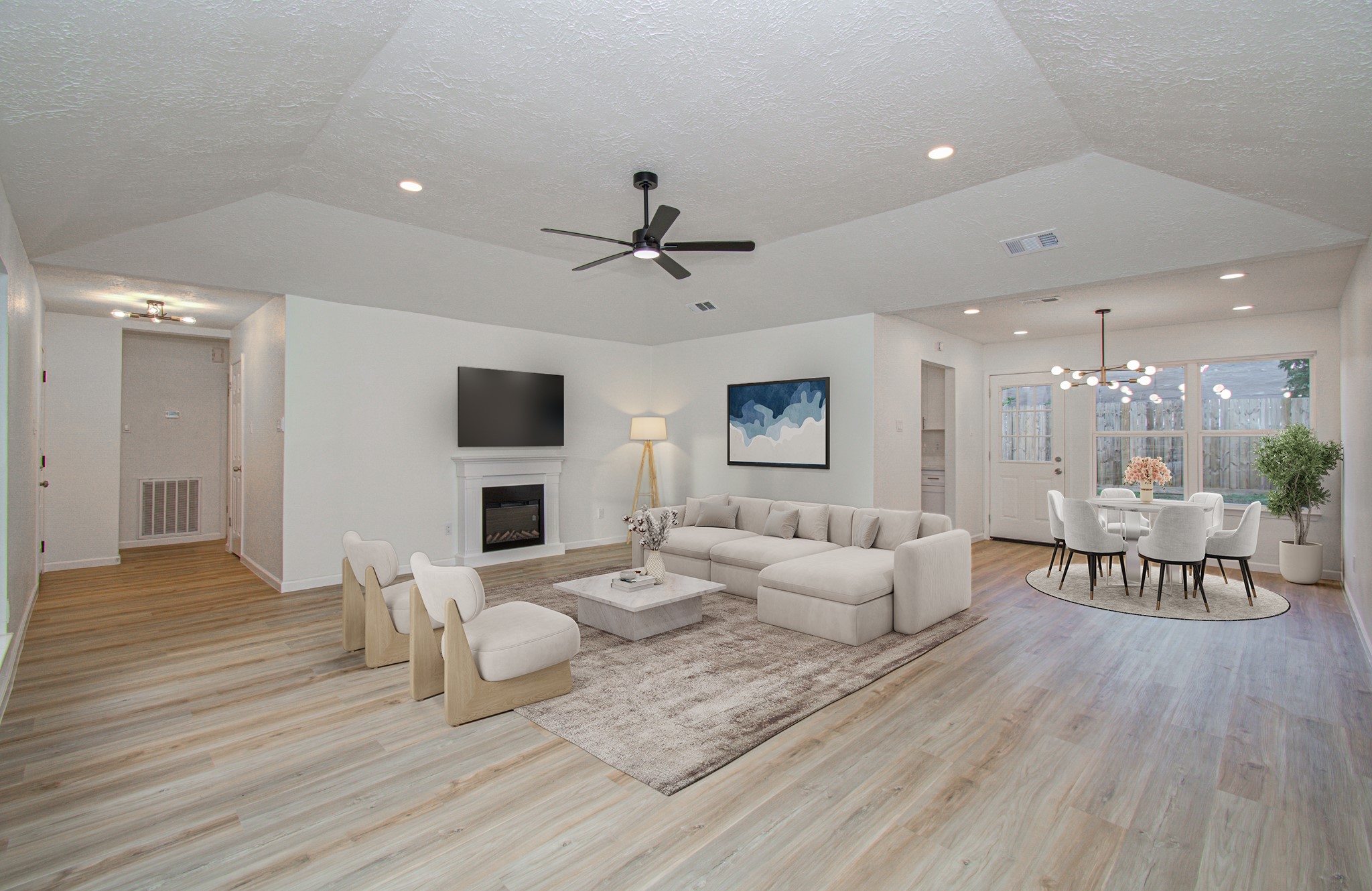 Living and Dining Room Virtually Staged