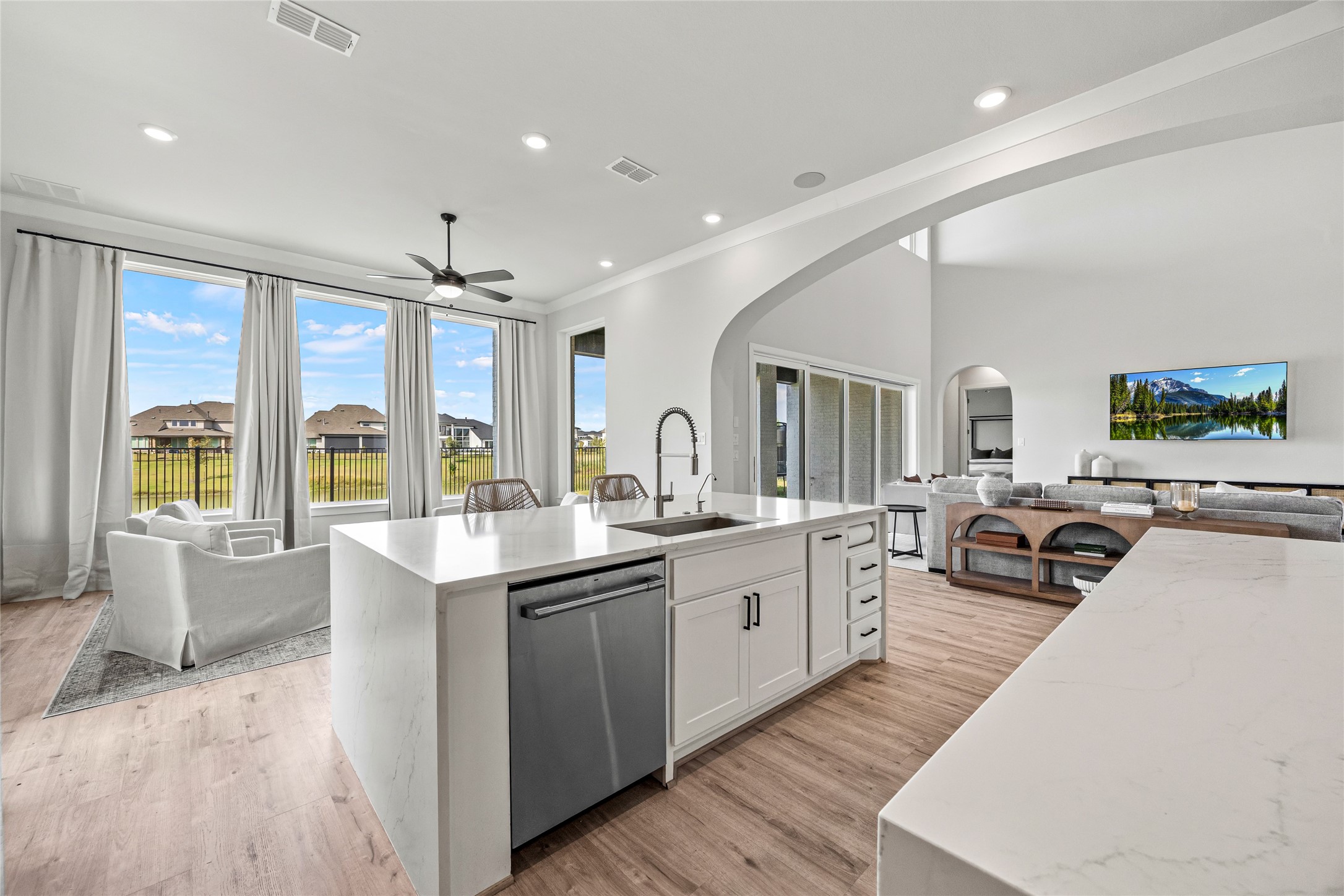 Cook and unwind while taking in peaceful water views that bring tranquility to every meal